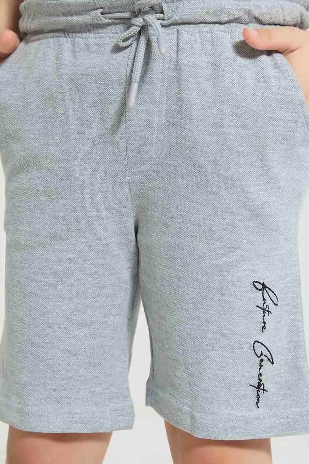 Redtag-Grey-Print-Elasticated-Waist-Shorts-BOY-Shorts,-Category:Shorts,-Colour:Grey,-Deals:New-In,-Filter:Boys-(2-to-8-Yrs),-New-In-BOY-APL,-Non-Sale,-Section:Boys-(0-to-14Yrs),-TBL,-W22O-Boys-2 to 8 Years