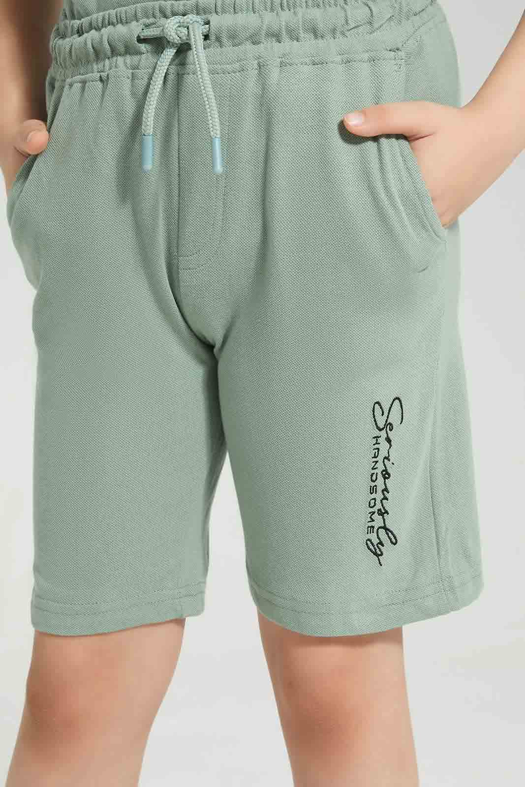 Redtag-Olive-Print-Elasticated-Waist-Shorts-BOY-Shorts,-Category:Shorts,-Colour:Green,-Deals:New-In,-Filter:Boys-(2-to-8-Yrs),-New-In-BOY,-Non-Sale,-Section:Boys-(0-to-14Yrs),-TBL,-W22O-Boys-2 to 8 Years