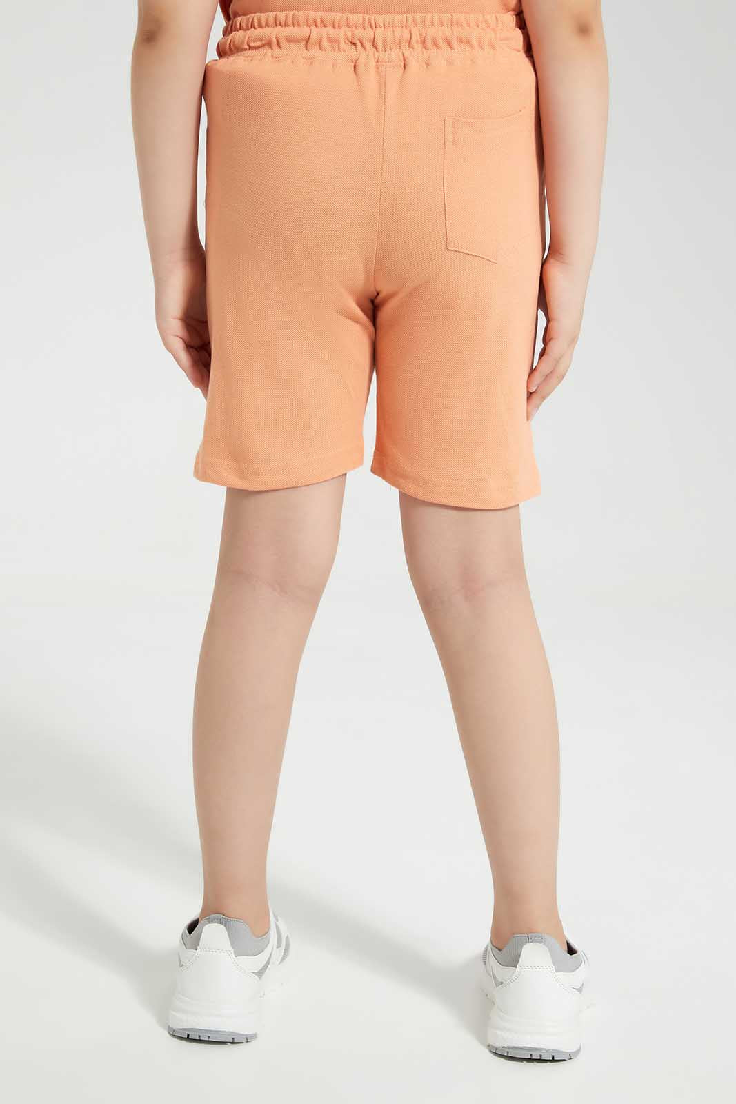 Redtag-Peach-Print-Elasticated-Waist-Shorts-BOY-Shorts,-Category:Shorts,-Colour:Apricot,-Deals:New-In,-Filter:Boys-(2-to-8-Yrs),-New-In-BOY,-Non-Sale,-Section:Boys-(0-to-14Yrs),-TBL,-W22O-Boys-2 to 8 Years