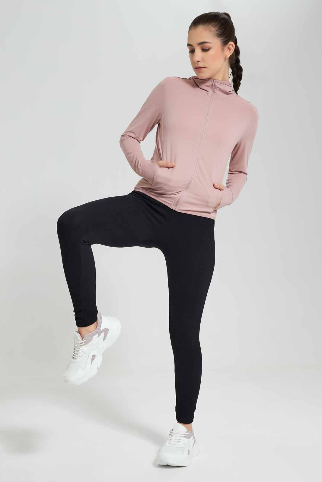 Redtag-Pink-Zip-Through-Sweatshirt-Category:Sweatshirts,-Colour:Apricot,-Deals:New-In,-Filter:Women's-Clothing,-New-In-Women-APL,-Non-Sale,-Section:Women,-W22O,-Women-Sweatshirts-Women's-