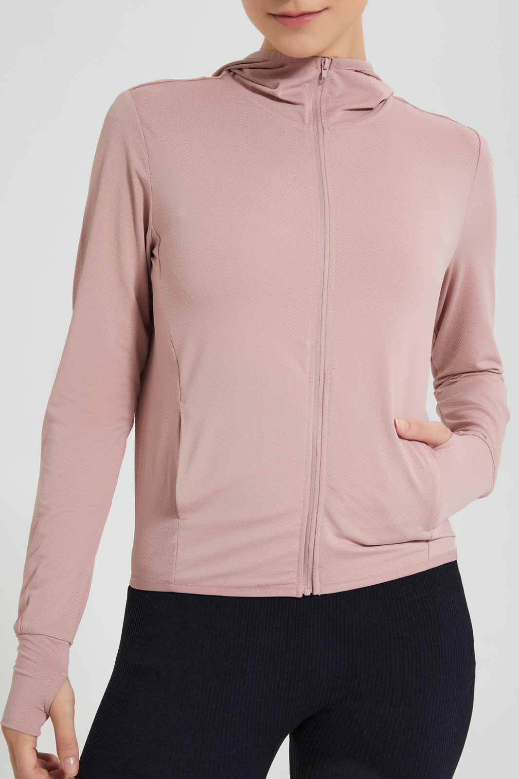 Redtag-Pink-Zip-Through-Sweatshirt-Category:Sweatshirts,-Colour:Apricot,-Deals:New-In,-Filter:Women's-Clothing,-New-In-Women-APL,-Non-Sale,-Section:Women,-W22O,-Women-Sweatshirts-Women's-