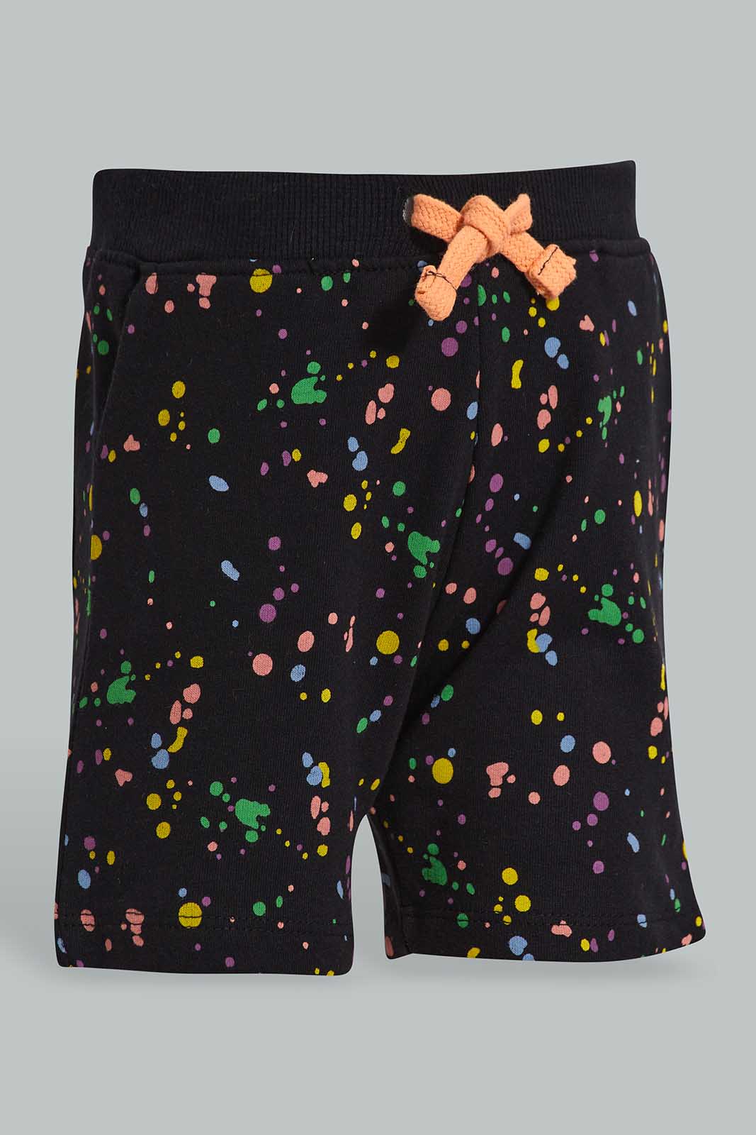 Redtag-Black-Paint-Splash-Active-Short-Category:Shorts,-Colour:Black,-Deals:New-In,-Filter:Infant-Boys-(3-to-24-Mths),-INB-Shorts,-New-In-INB-APL,-Non-Sale,-Section:Boys-(0-to-14Yrs),-TBL,-W22O-Infant-Boys-3 to 24 Months