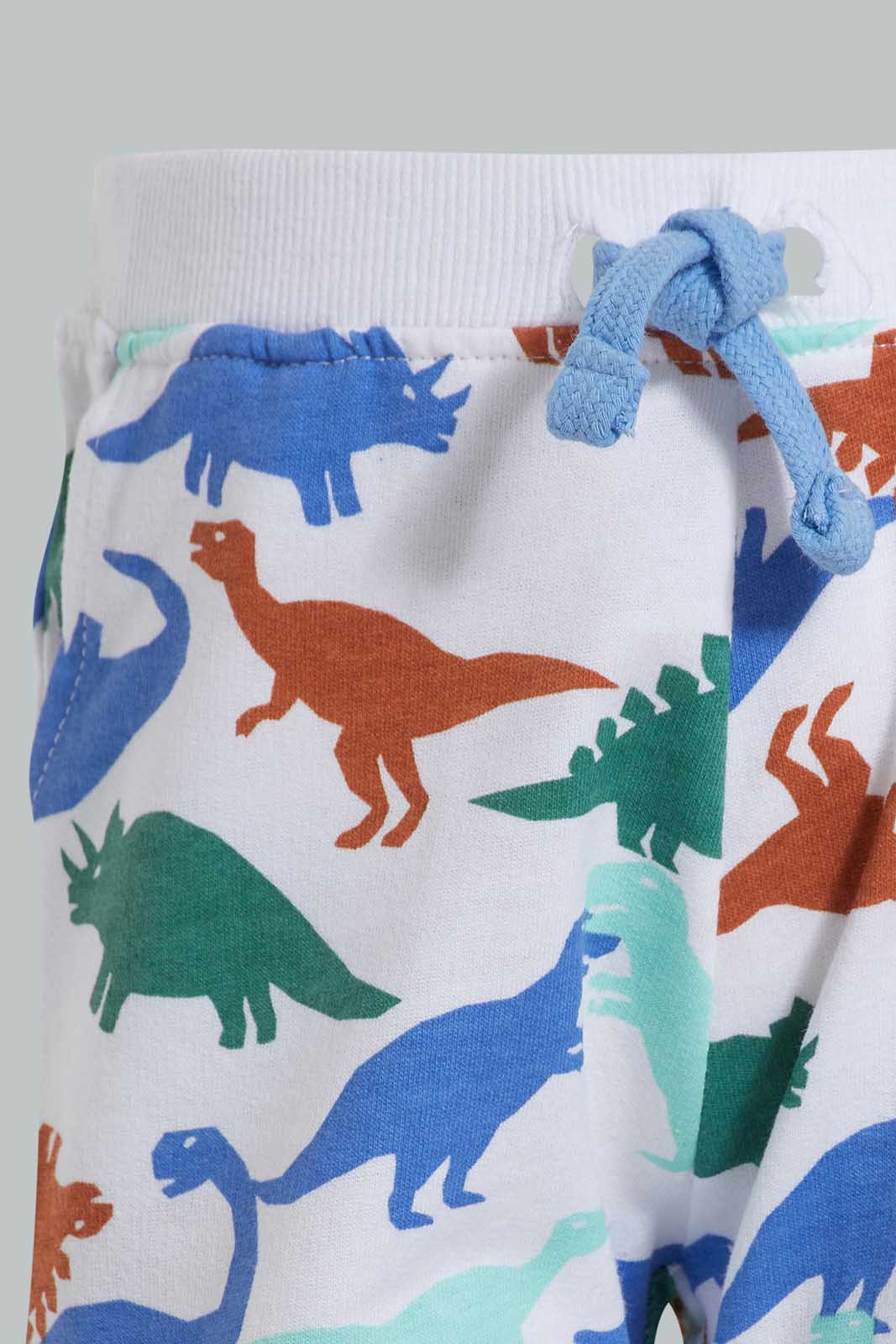 Redtag-White-Aop-Dino-Active-Short-Category:Shorts,-Colour:White,-Deals:New-In,-Filter:Infant-Boys-(3-to-24-Mths),-INB-Shorts,-New-In-INB-APL,-Non-Sale,-Section:Boys-(0-to-14Yrs),-TBL,-W22O-Infant-Boys-3 to 24 Months