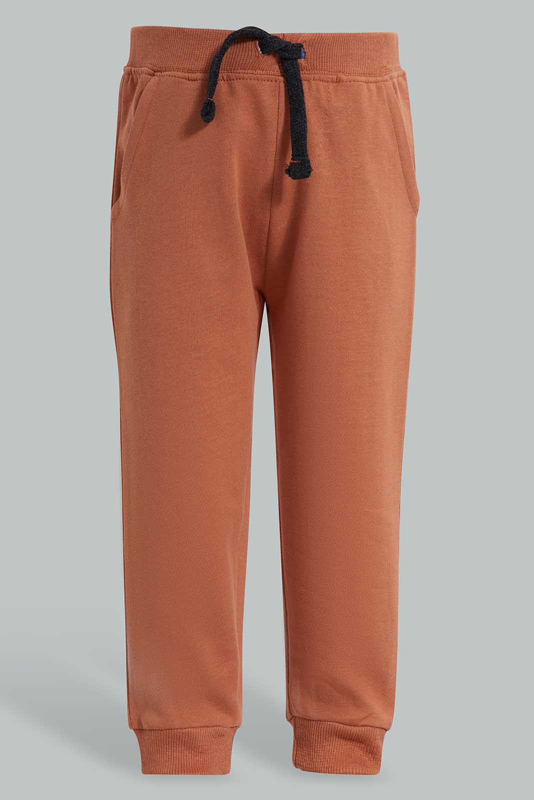 Redtag-Rust-Knit-Jogger-Category:Joggers,-Colour:Orange,-Deals:New-In,-Filter:Infant-Boys-(3-to-24-Mths),-INB-Joggers,-New-In-INB-APL,-Non-Sale,-Section:Boys-(0-to-14Yrs),-TBL,-W22O-Infant-Boys-3 to 24 Months