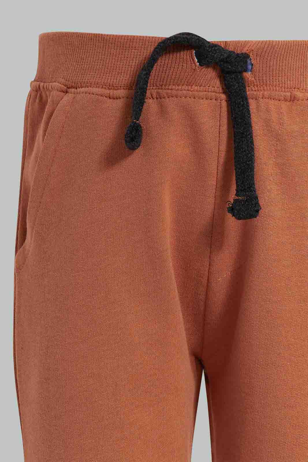 Redtag-Rust-Knit-Jogger-Category:Joggers,-Colour:Orange,-Deals:New-In,-Filter:Infant-Boys-(3-to-24-Mths),-INB-Joggers,-New-In-INB-APL,-Non-Sale,-Section:Boys-(0-to-14Yrs),-TBL,-W22O-Infant-Boys-3 to 24 Months