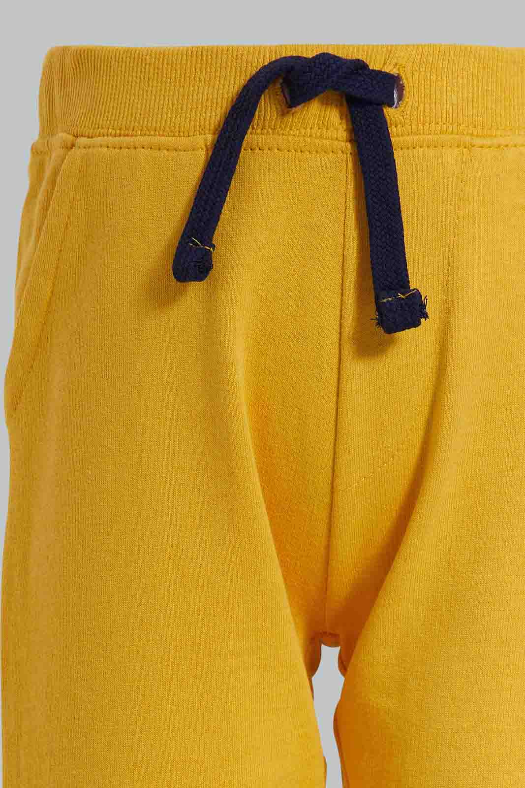 Redtag-Mustard-Knit-Jogger-Category:Joggers,-Colour:Mustard,-Deals:New-In,-Filter:Infant-Boys-(3-to-24-Mths),-INB-Joggers,-New-In-INB-APL,-Non-Sale,-Section:Boys-(0-to-14Yrs),-TBL,-W22O-Infant-Boys-3 to 24 Months