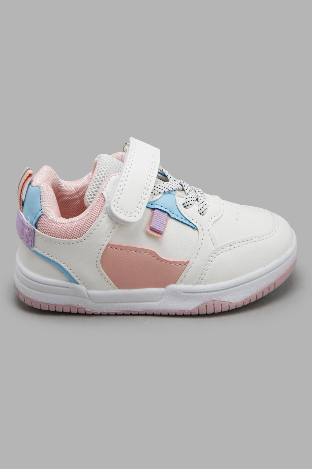 Redtag-White-Velcro-Strap-Sneaker-Category:Trainers,-Colour:White,-Deals:New-In,-Filter:Girls-Footwear-(3-to-5-Yrs),-GIR-Trainers,-New-In-GIR-FOO,-Non-Sale,-Section:Girls-(0-to-14Yrs),-W22A-Girls-3 to 5 Years