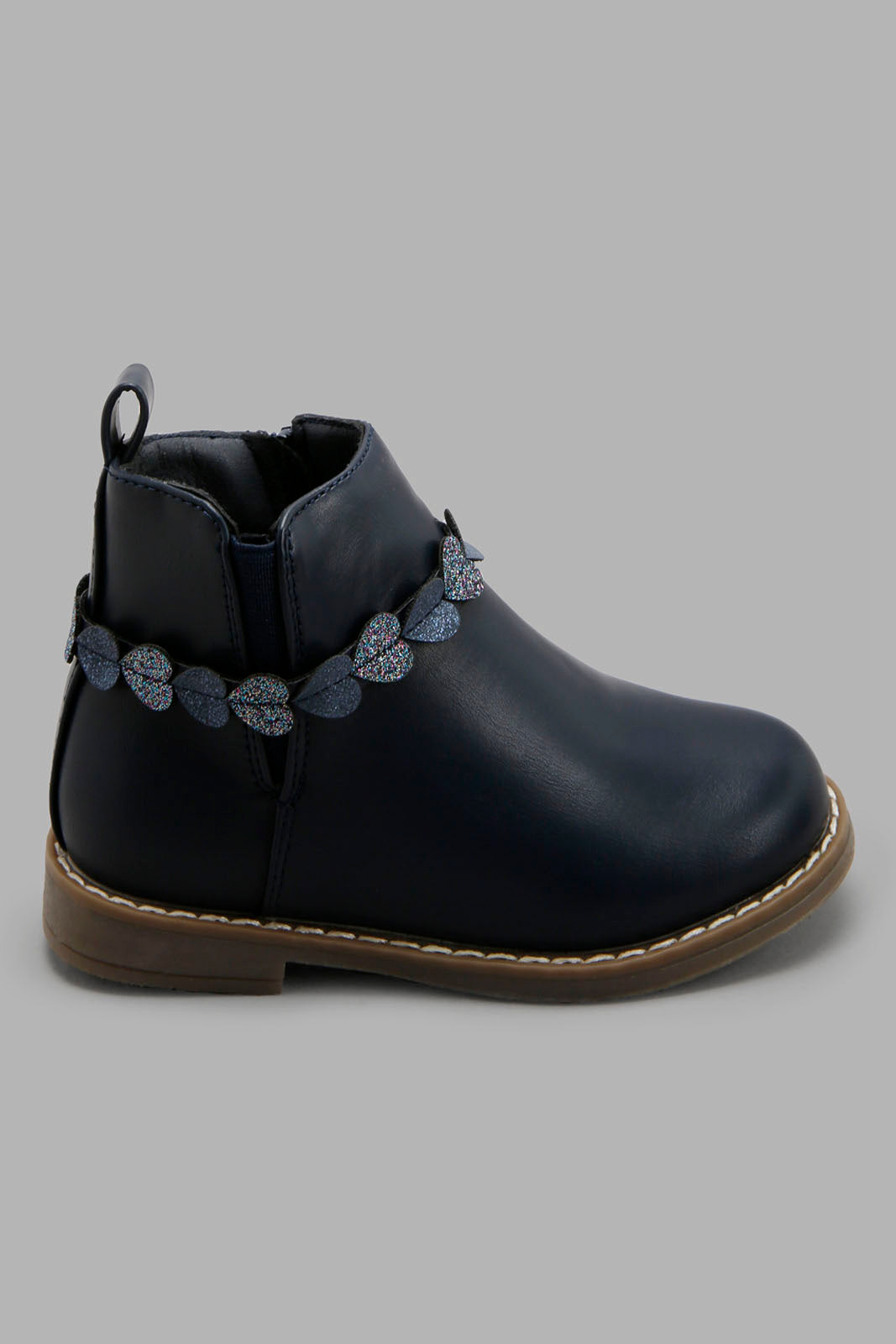 Redtag-Navy-Ankle-Boots-Category:Boots,-Colour:Navy,-Deals:New-In,-Filter:Girls-Footwear-(3-to-5-Yrs),-GIR-Boots,-New-In-GIR-FOO,-Non-Sale,-Section:Boys-(0-to-14Yrs),-W22B-Girls-3 to 5 Years
