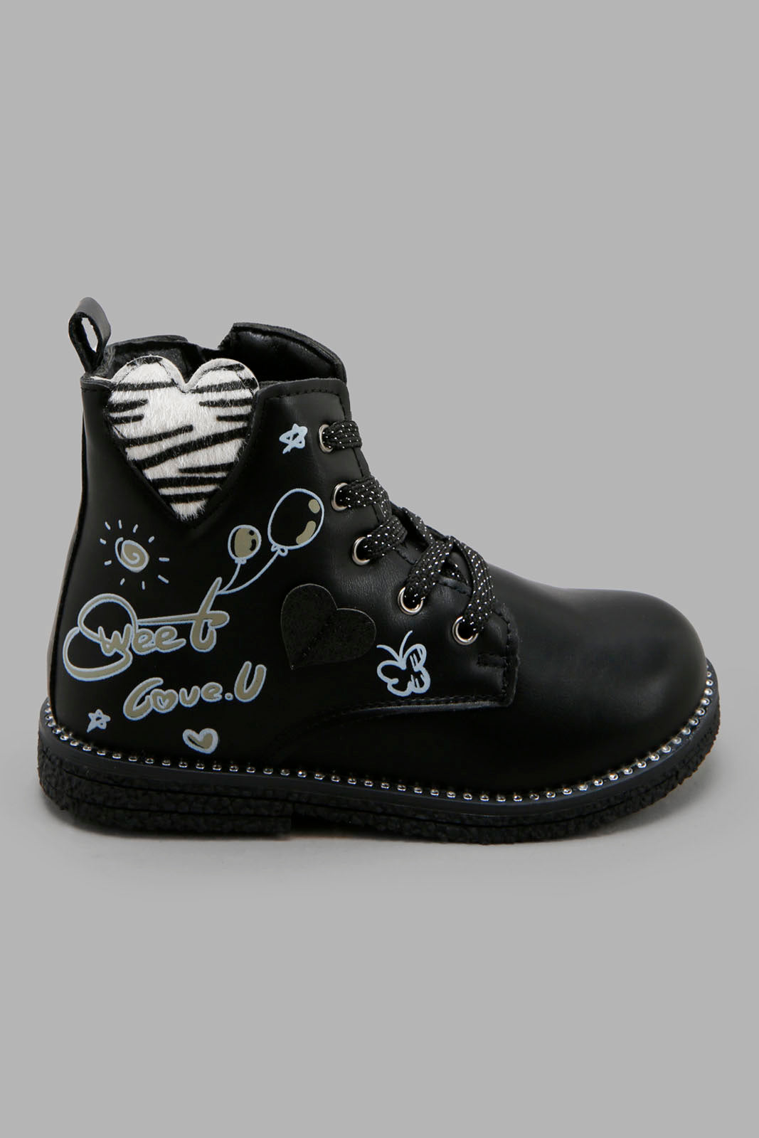 Redtag-Black-Chukka-Boots-Category:Boots,-Colour:Black,-Deals:New-In,-Filter:Girls-Footwear-(3-to-5-Yrs),-GIR-Boots,-New-In-GIR-FOO,-Non-Sale,-Section:Boys-(0-to-14Yrs),-W22B-Girls-3 to 5 Years