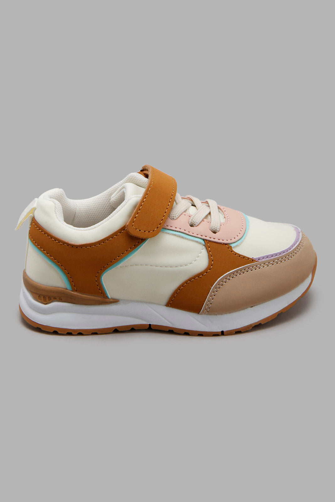 Redtag-Beige-Velcro-Strap-Sneaker-Category:Trainers,-Colour:Beige,-Deals:New-In,-Filter:Girls-Footwear-(3-to-5-Yrs),-GIR-Trainers,-New-In-GIR-FOO,-Non-Sale,-Section:Girls-(0-to-14Yrs),-W22B-Girls-3 to 5 Years