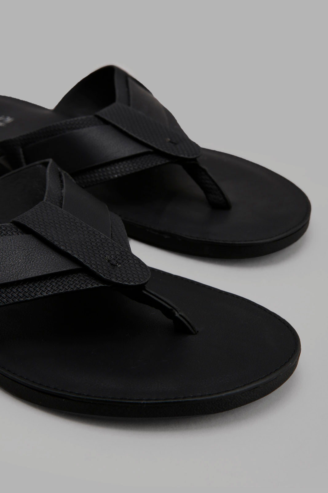 Redtag-Black-Material-Block-Toe-Post-Category:Sandals,-Colour:Black,-Deals:New-In,-Filter:Men's-Footwear,-Men-Sandals,-New-In-Men-FOO,-Non-Sale,-Section:Men,-W22A-Men's-