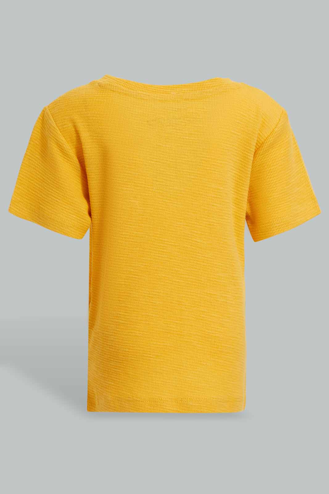 Redtag-Yoke-Yellow-Jacquard-Short-Slv-Henley-T-Shirt-Category:T-Shirts,-Colour:Yellow,-Deals:New-In,-Filter:Infant-Boys-(3-to-24-Mths),-INB-T-Shirts,-New-In-INB-APL,-Non-Sale,-Section:Boys-(0-to-14Yrs),-W22O-Infant-Boys-