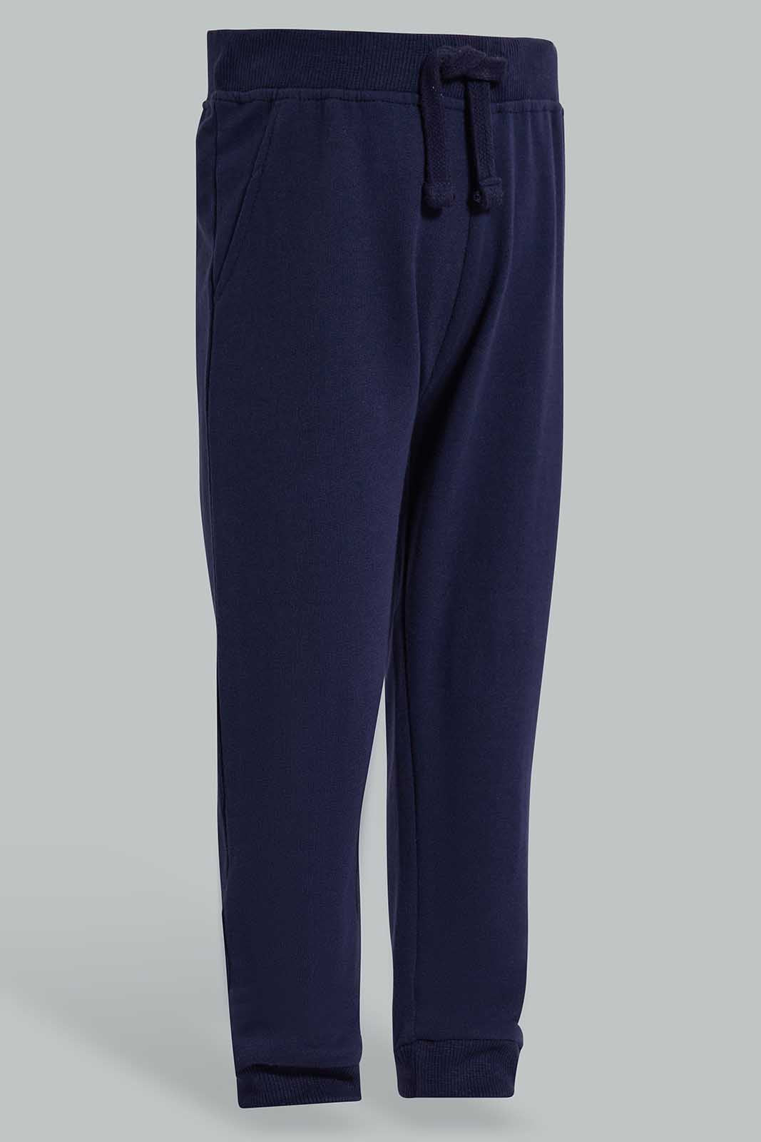 Redtag-Navy-And-Grey-Active-Pants-(2-Pack)-Category:Joggers,-Colour:Navy,-Deals:New-In,-Filter:Infant-Boys-(3-to-24-Mths),-INB-Joggers,-New-In-INB-APL,-Non-Sale,-Section:Boys-(0-to-14Yrs),-W22O-Infant-Boys-3 to 24 Months