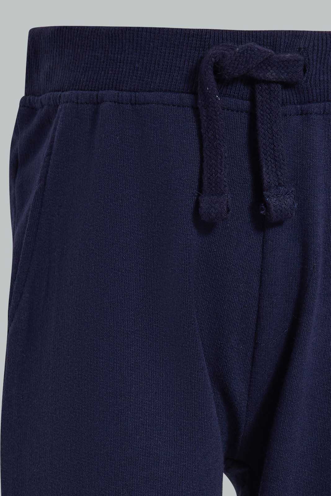 Redtag-Navy-And-Grey-Active-Pants-(2-Pack)-Category:Joggers,-Colour:Navy,-Deals:New-In,-Filter:Infant-Boys-(3-to-24-Mths),-INB-Joggers,-New-In-INB-APL,-Non-Sale,-Section:Boys-(0-to-14Yrs),-W22O-Infant-Boys-3 to 24 Months