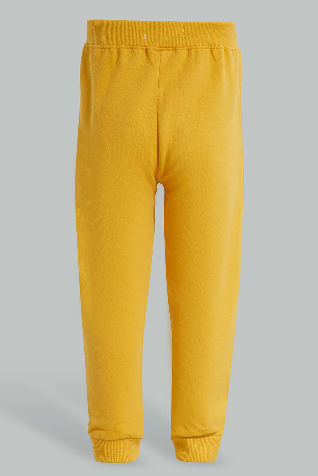 Redtag-Mustard-And-Ecru-Active-Pants-(2-Pack)-Category:Joggers,-Colour:Mustard,-Deals:New-In,-Filter:Infant-Boys-(3-to-24-Mths),-INB-Joggers,-New-In-INB-APL,-Non-Sale,-Section:Boys-(0-to-14Yrs),-W22O-Infant-Boys-3 to 24 Months