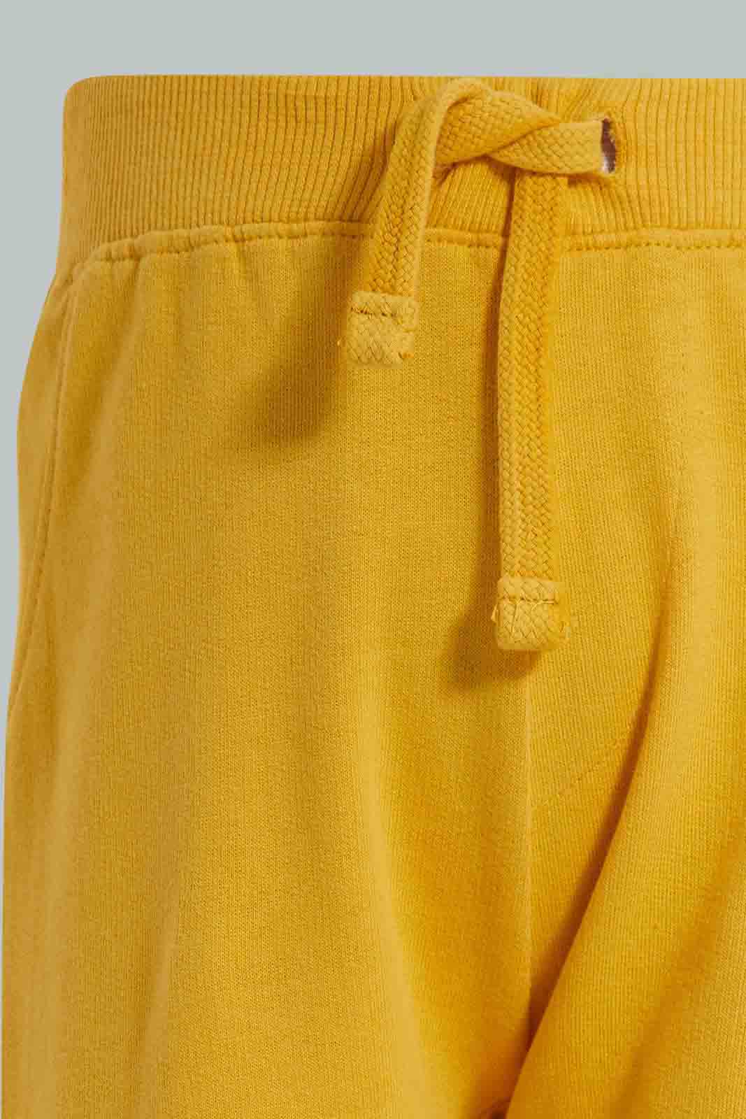 Redtag-Mustard-And-Ecru-Active-Pants-(2-Pack)-Category:Joggers,-Colour:Mustard,-Deals:New-In,-Filter:Infant-Boys-(3-to-24-Mths),-INB-Joggers,-New-In-INB-APL,-Non-Sale,-Section:Boys-(0-to-14Yrs),-W22O-Infant-Boys-3 to 24 Months