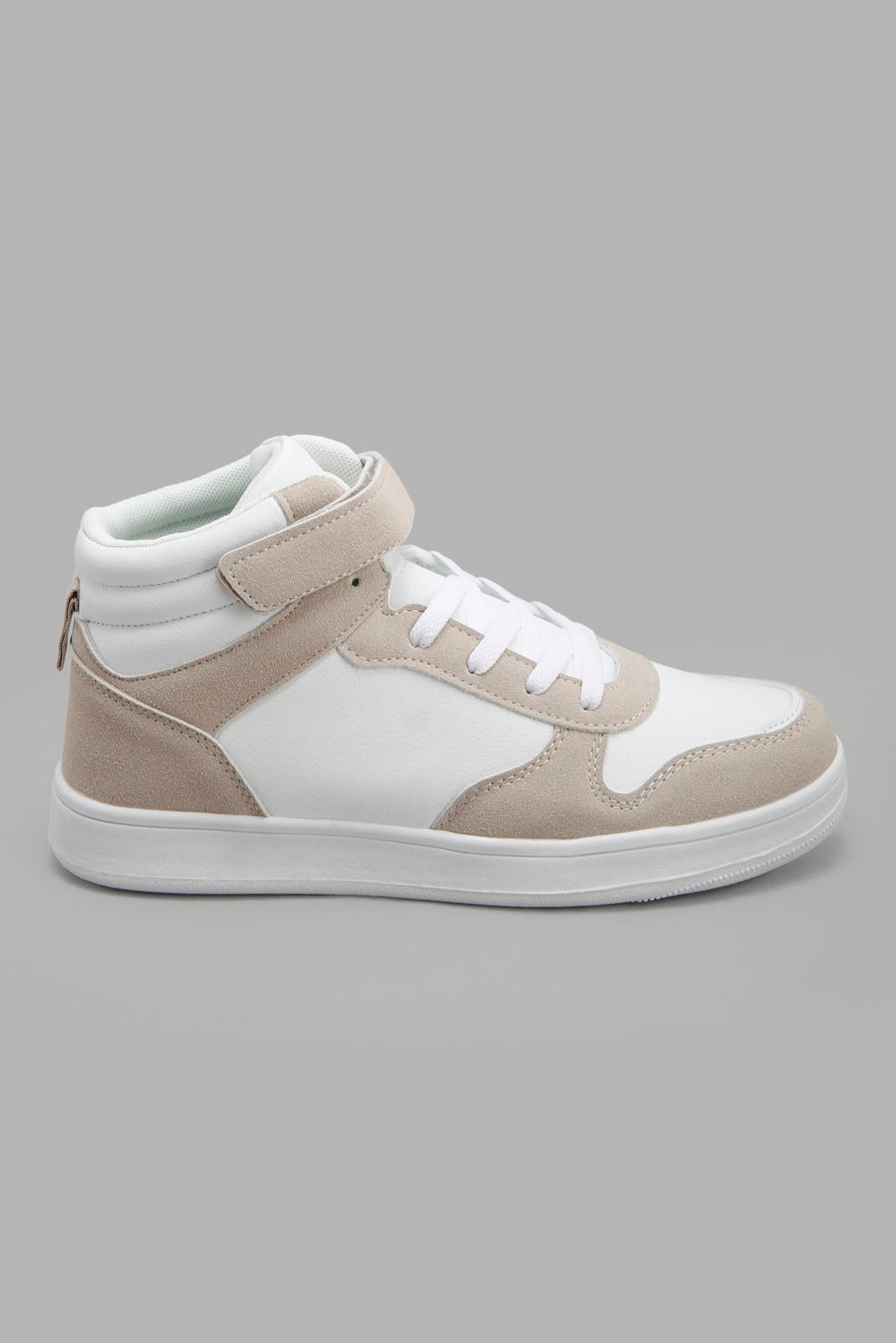 Redtag-White-And-Taupe-High-Top-Category:Trainers,-Colour:White,-Deals:New-In,-Filter:Women's-Footwear,-New-In-Women-FOO,-Non-Sale,-Section:Women,-W22A,-Women-Trainers-Women's-