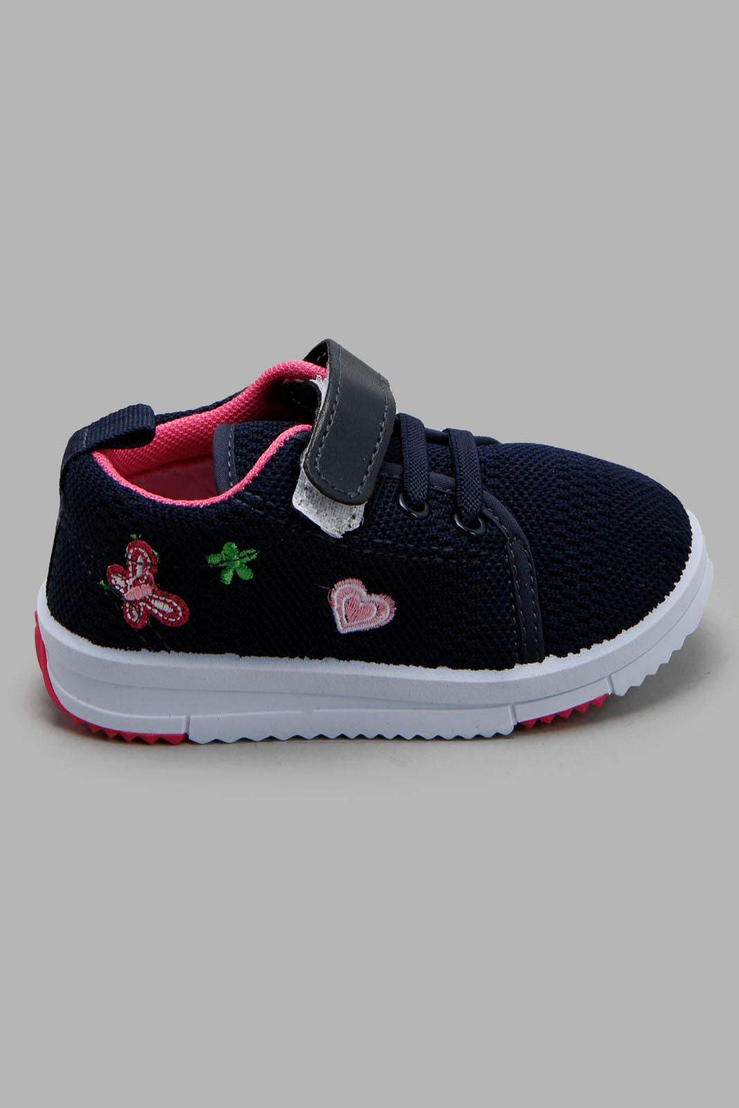 Redtag-Navy-Velcro-Strap-Pump-Category:Trainers,-Colour:Navy,-Deals:New-In,-Filter:Girls-Footwear-(1-to-3-Yrs),-ING-Trainers,-New-In-ING-FOO,-Non-Sale,-Section:Girls-(0-to-14Yrs),-W22B-Infant-Girls-1 to 3 Years