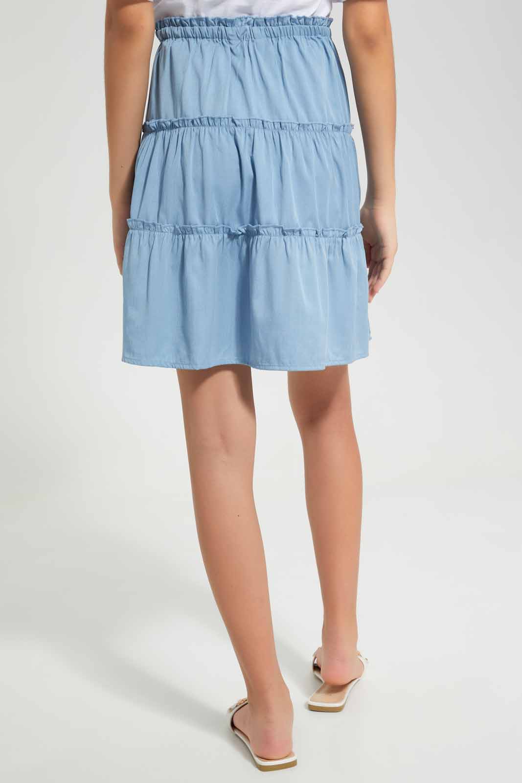 Redtag-Light-Wash-Denim-Skirts-Category:Skirts,-Colour:Blue,-Deals:New-In,-Filter:Senior-Girls-(9-to-14-Yrs),-GSR-Skirts,-New-In-GSR-APL,-Non-Sale,-Section:Girls-(0-to-14Yrs),-W22O-Senior-Girls-9 to 14 Years