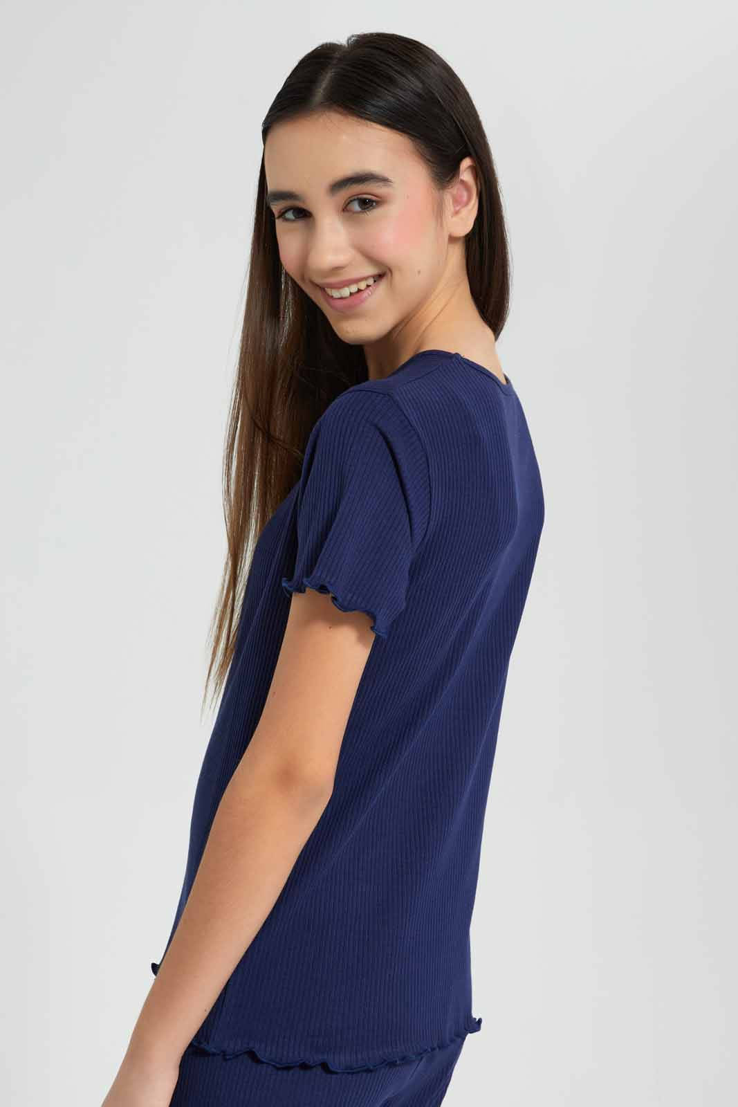 Redtag-Assorted-Ditsy-Print-Rib-T-Shirt-Category:T-Shirts,-Colour:Assorted,-Deals:New-In,-Filter:Senior-Girls-(9-to-14-Yrs),-GSR-T-Shirts,-New-In-GSR-APL,-Non-Sale,-Section:Girls-(0-to-14Yrs),-TBL,-W22O-Senior-Girls-9 to 14 Years