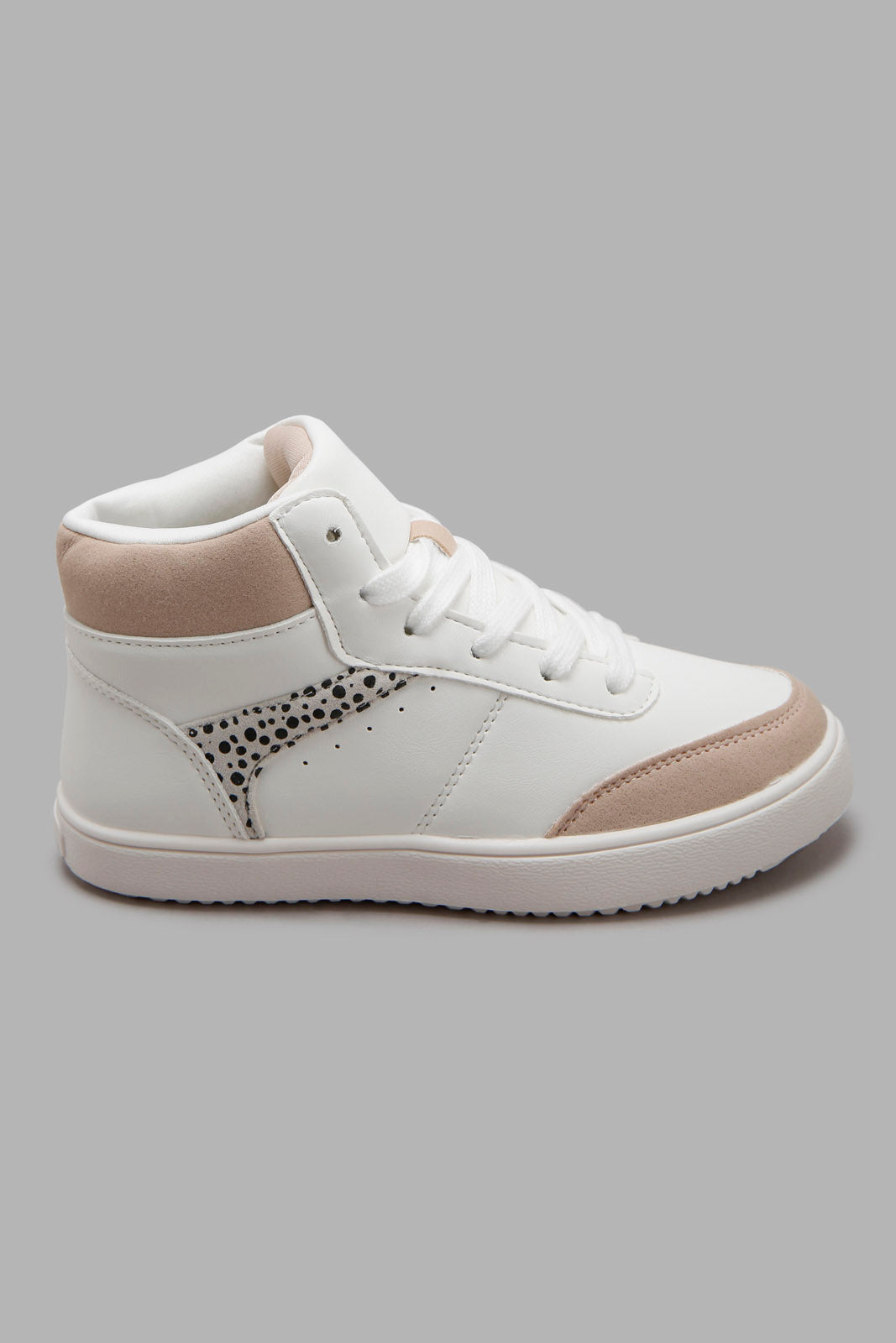 Redtag-White-High-Top-Sneaker-Category:Trainers,-Colour:White,-Deals:New-In,-Filter:Girls-Footwear-(5-to-14-Yrs),-GSR-Trainers,-NDAY,-New-In-GSR-FOO,-Non-Sale,-Section:Girls-(0-to-14Yrs),-W22A-Senior-Girls-5 to 14 Years