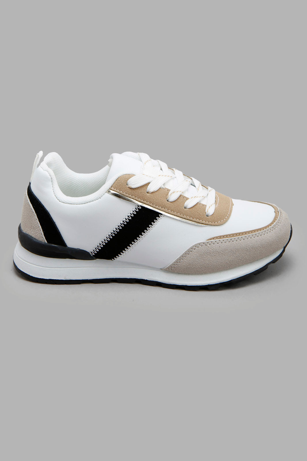 Redtag-White-Lace-Up-Sneaker-Category:Trainers,-Colour:White,-Deals:New-In,-Filter:Girls-Footwear-(5-to-14-Yrs),-GSR-Trainers,-New-In-GSR-FOO,-Non-Sale,-Section:Girls-(0-to-14Yrs),-W22A-Senior-Girls-5 to 14 Years