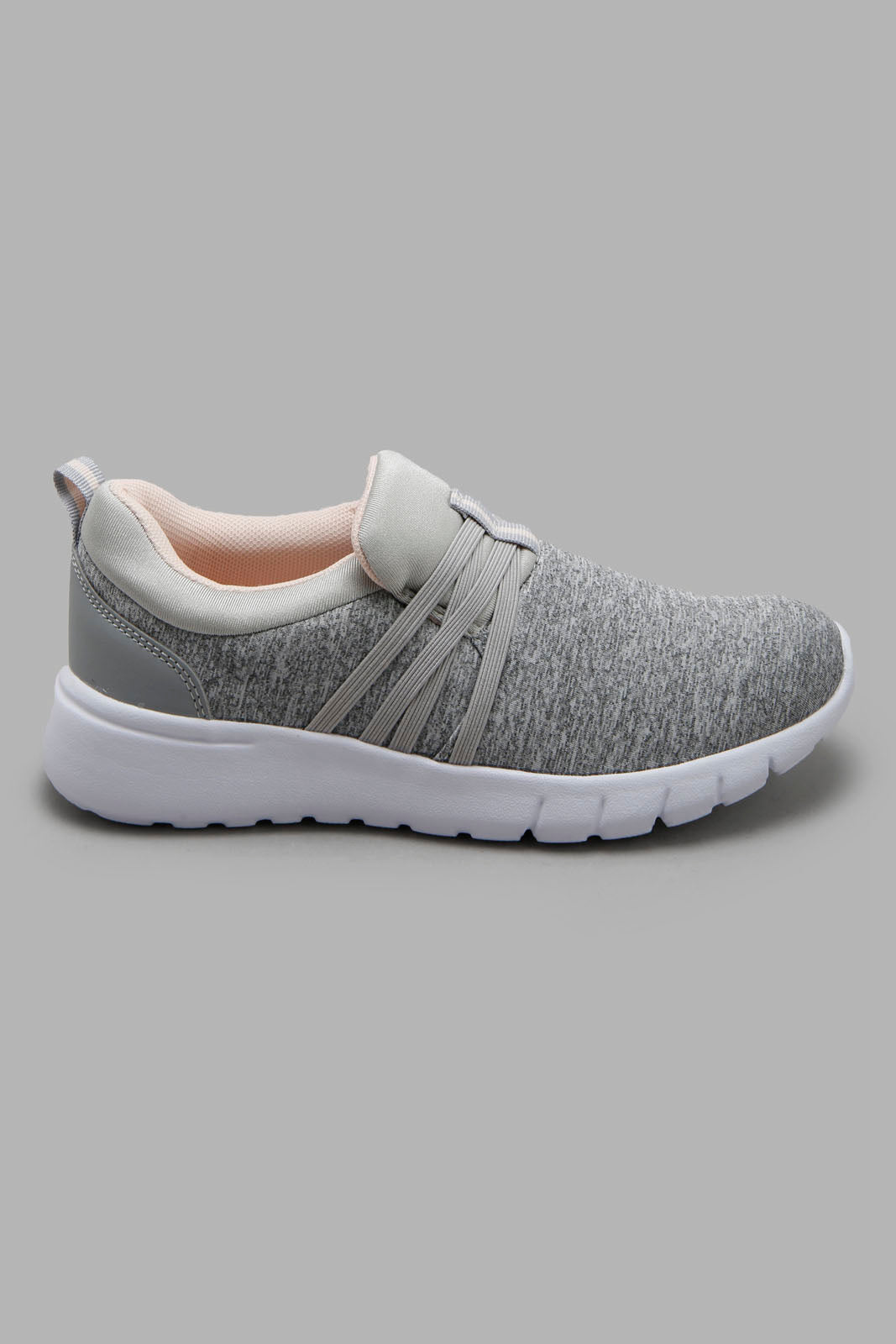 Redtag-Grey-Knit-Slip-On-Sneaker-Category:Trainers,-Colour:Grey,-Deals:New-In,-Filter:Girls-Footwear-(5-to-14-Yrs),-GSR-Trainers,-New-In-GSR-FOO,-Non-Sale,-Section:Girls-(0-to-14Yrs),-W22A-Senior-Girls-5 to 14 Years