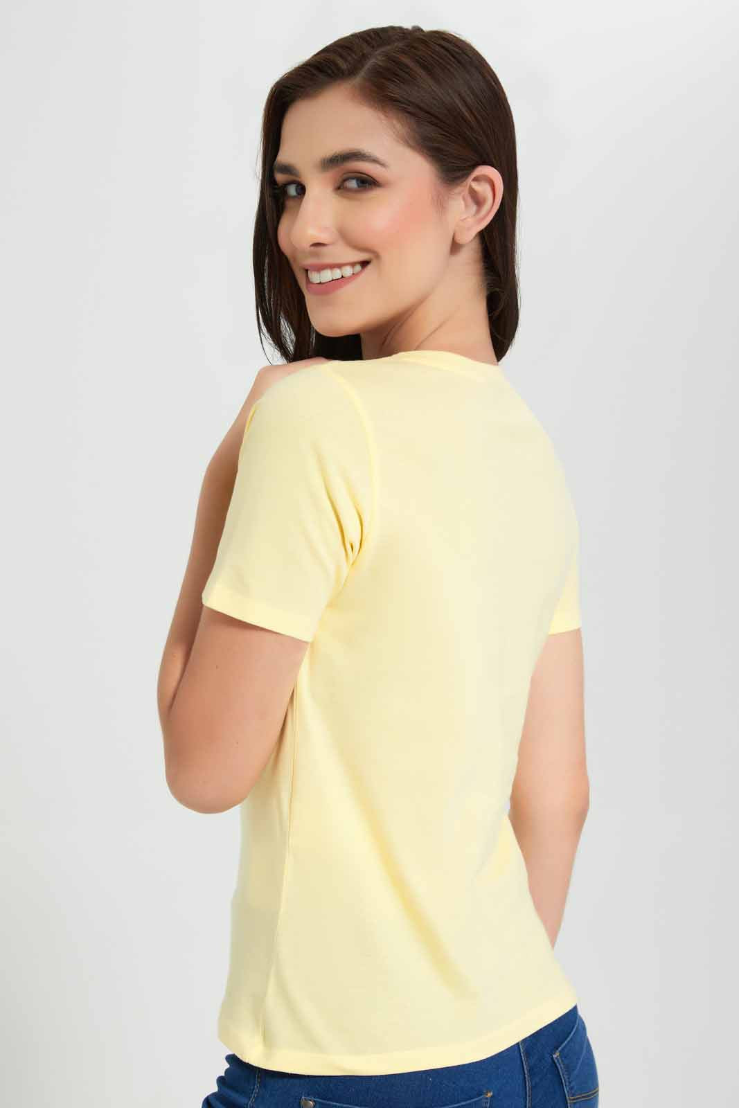 Redtag-Yellow-Winnie-The-Pooh-Printed-T-Shirt-Category:T-Shirts,-CHR,-Colour:Yellow,-Deals:New-In,-Filter:Women's-Clothing,-New-In-Women,-Non-Sale,-Section:Women,-TBL,-W22O,-Women-T-Shirts-Women's-