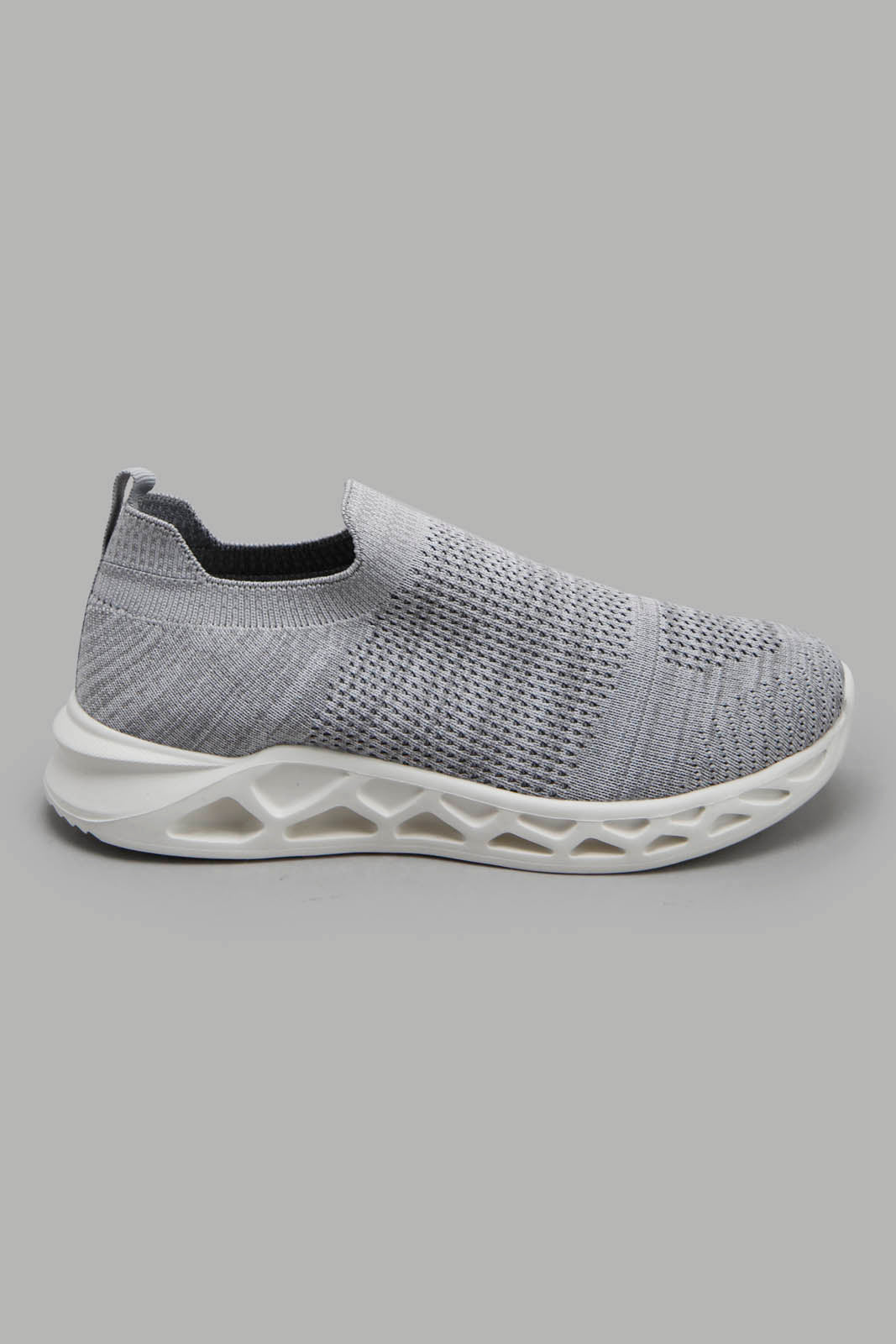 Redtag-Grey-Knit-Slip-On-BSR-Trainers,-Category:Trainers,-Colour:Grey,-Deals:New-In,-Filter:Boys-Footwear-(5-to-14-Yrs),-New-In-BSR-FOO,-Non-Sale,-Section:Boys-(0-to-14Yrs),-W22A-Senior-Boys-5 to 14 Years