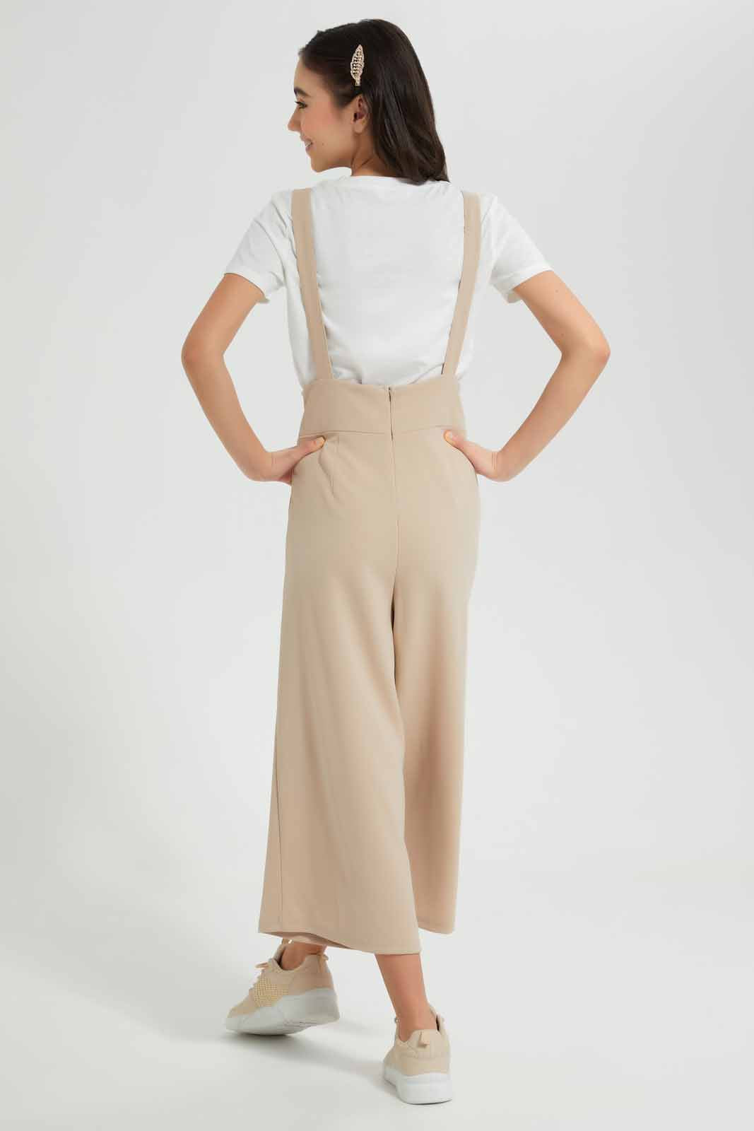 Redtag-Beige-Jumpsuit-Category:Dresses,-Colour:Beige,-Deals:New-In,-Filter:Senior-Girls-(9-to-14-Yrs),-GSR-Dresses,-New-In-GSR-APL,-Non-Sale,-Section:Girls-(0-to-14Yrs),-W22O-Senior-Girls-9 to 14 Years