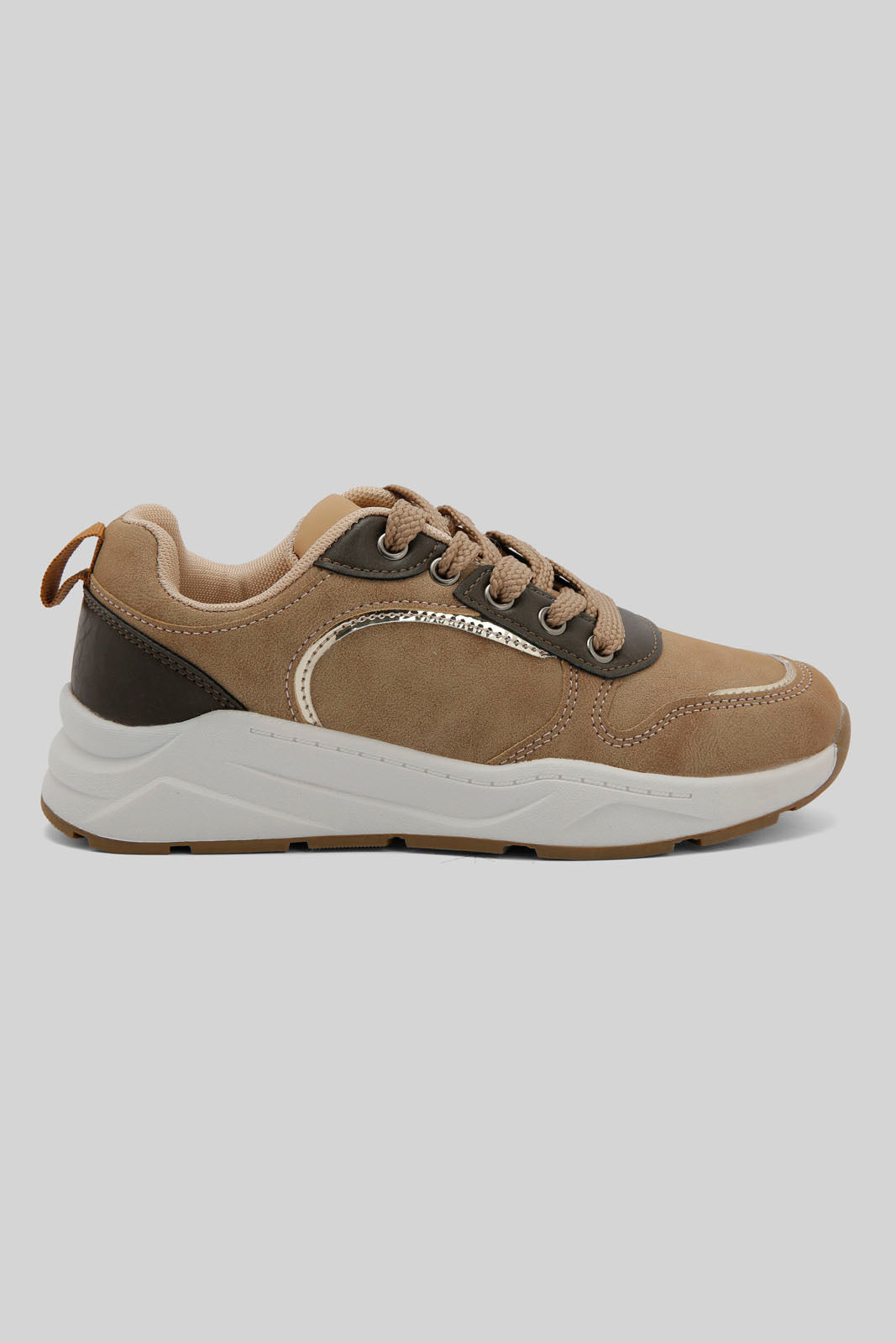 Redtag-Brown-Chunky-Sneaker-Category:Trainers,-Colour:Brown,-Deals:New-In,-Dept:Girls,-Filter:Girls-Footwear-(5-to-14-Yrs),-GSR-Trainers,-New-In-GSR-FOO,-Non-Sale,-Section:Girls-(0-to-14Yrs),-W22B-Senior-Girls-5 to 14 Years