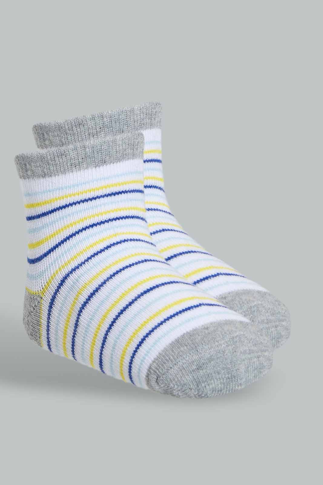 Redtag-Assorted-Striped-Socks-4-Pack-365,-Category:Socks,-Colour:Assorted,-Deals:New-In,-Filter:Infant-Boys-(3-to-24-Mths),-INB-Socks,-New-In-INB-APL,-Non-Sale,-Section:Boys-(0-to-14Yrs)-Infant-Boys-3 to 24 Months
