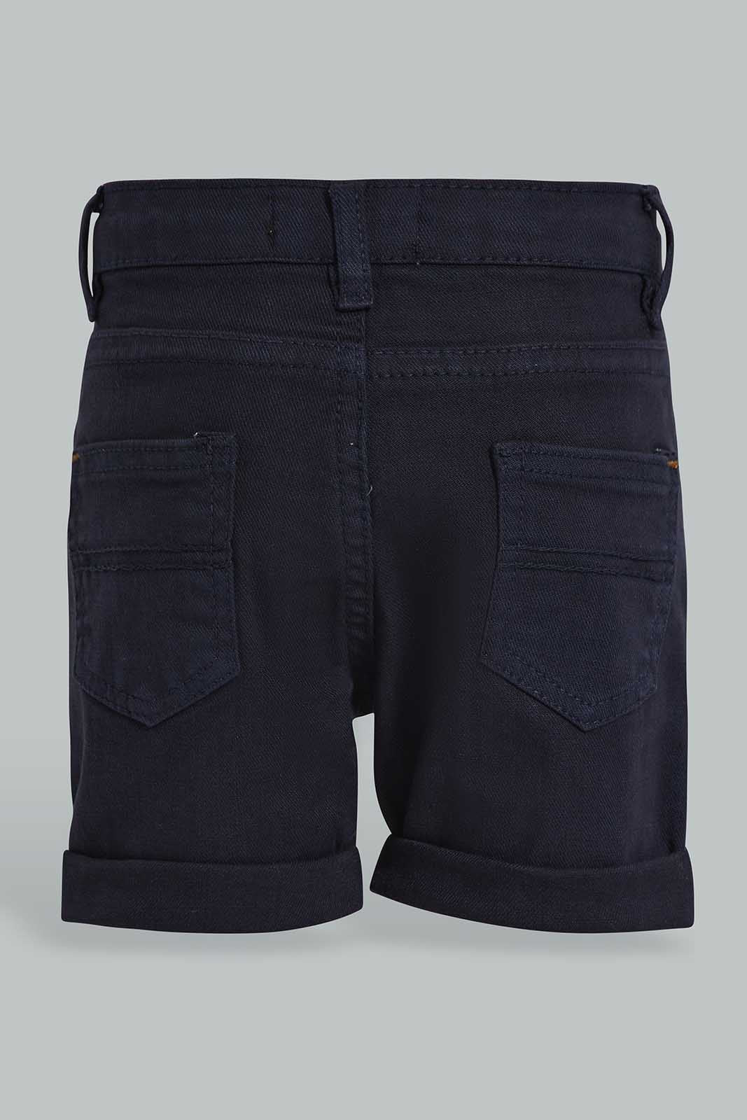 Redtag-Navy-Color-Denim-Shorts-Category:Shorts,-Colour:Navy,-Deals:New-In,-Filter:Infant-Boys-(3-to-24-Mths),-INB-Shorts,-New-In-INB-APL,-Non-Sale,-Section:Boys-(0-to-14Yrs),-W22O-Infant-Boys-3 to 24 Months