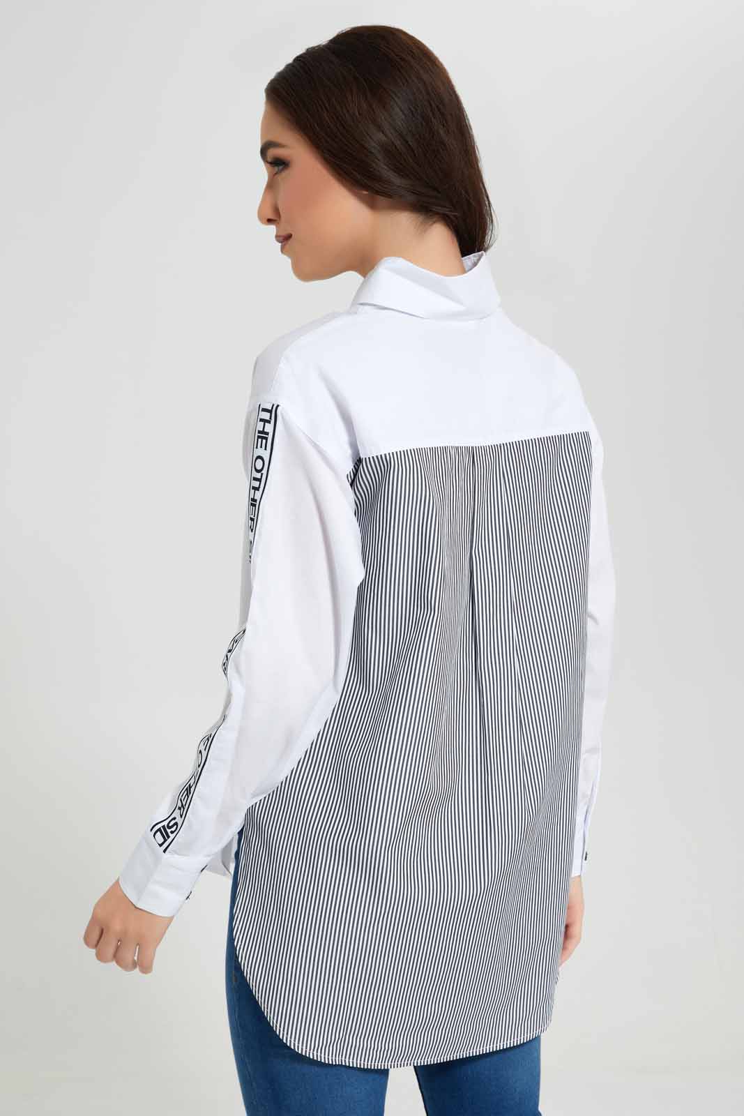 Redtag-White-Poplin-Shirt-Category:Blouses,-Colour:White,-Deals:New-In,-Filter:Women's-Clothing,-New-In-Women-APL,-Non-Sale,-Section:Women,-W22O,-Women-Blouses-Women's-