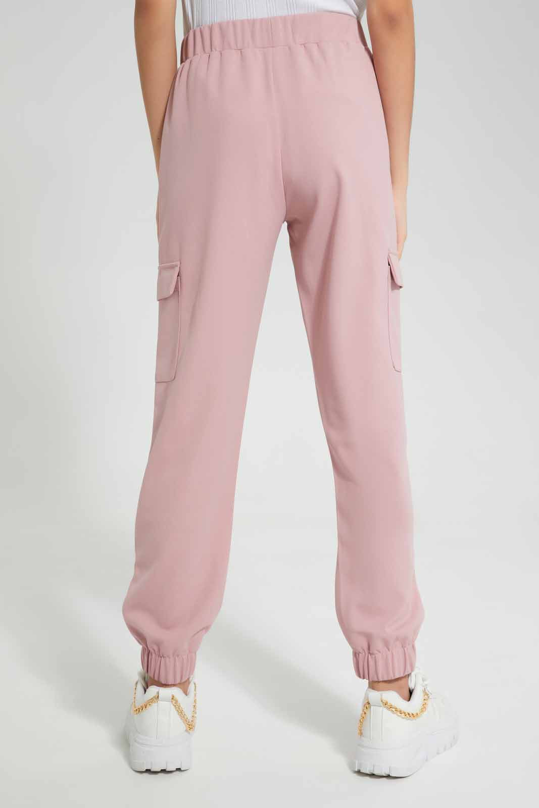 Redtag-Beige-Knitted-Cargo-Pocket-Pant-Category:Trousers,-Colour:Beige,-Deals:New-In,-Filter:Senior-Girls-(9-to-14-Yrs),-GSR-Trousers,-New-In-GSR-APL,-Non-Sale,-Section:Girls-(0-to-14Yrs),-TBL,-W22O-Senior-Girls-9 to 14 Years