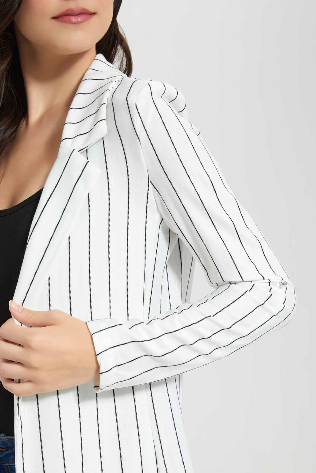 Redtag-White-Stripe-Rolled-Up-Sleeve-Jacket-Category:Jackets,-Colour:White,-Deals:New-In,-Filter:Women's-Clothing,-New-In-Women-APL,-Non-Sale,-Section:Women,-W22O,-Women-Jackets-Women's-