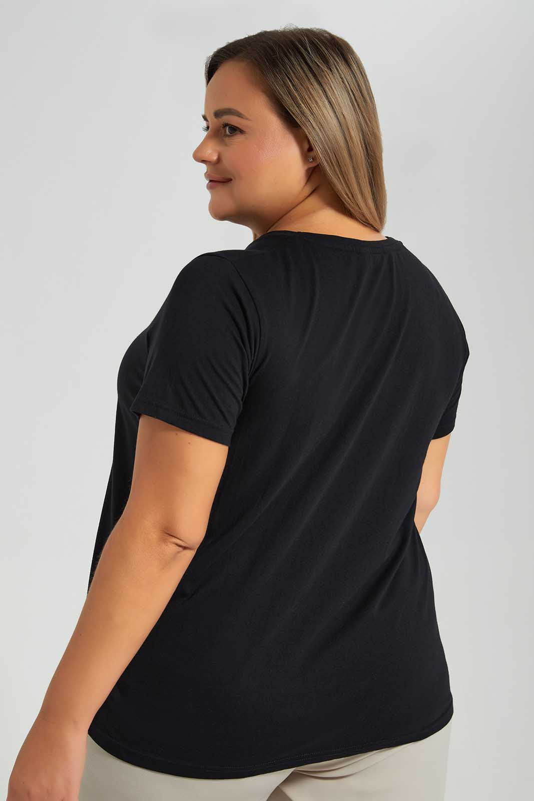 Redtag-Black-Graphic-Tee-Category:T-Shirts,-Colour:Black,-Deals:New-In,-Filter:Plus-Size,-LDP-T-Shirts,-New-In-LDP-APL,-Non-Sale,-Section:Women,-TBL,-W22O-Women's-