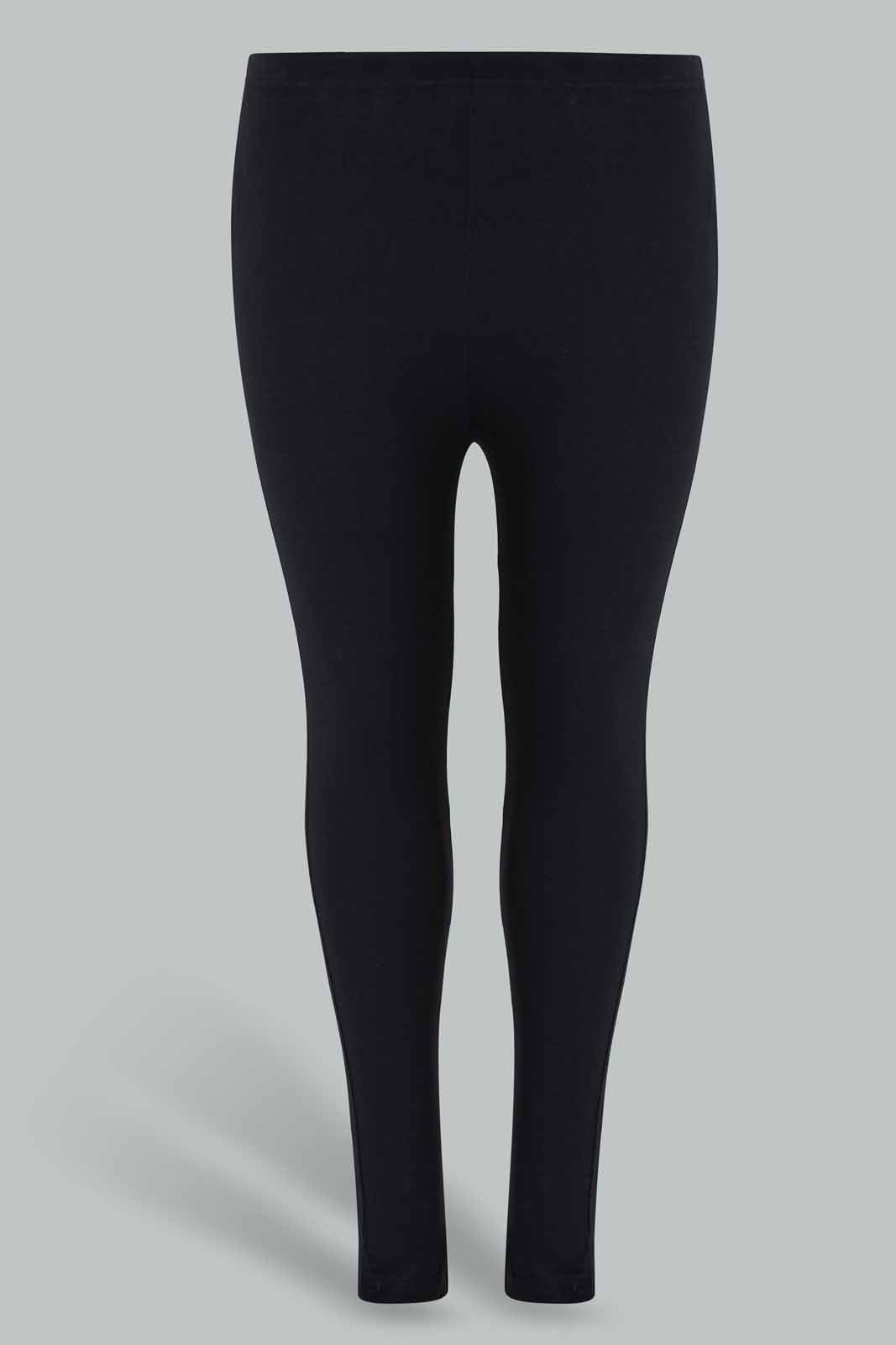 Redtag-Black-Pack-Of-2-Leggings---Crop-X-Long-Category:Joggers,-Colour:Black,-Deals:New-In,-Filter:Plus-Size,-LDP-Joggers,-New-In-LDP-APL,-Non-Sale,-Section:Women,-W22O-Women's-