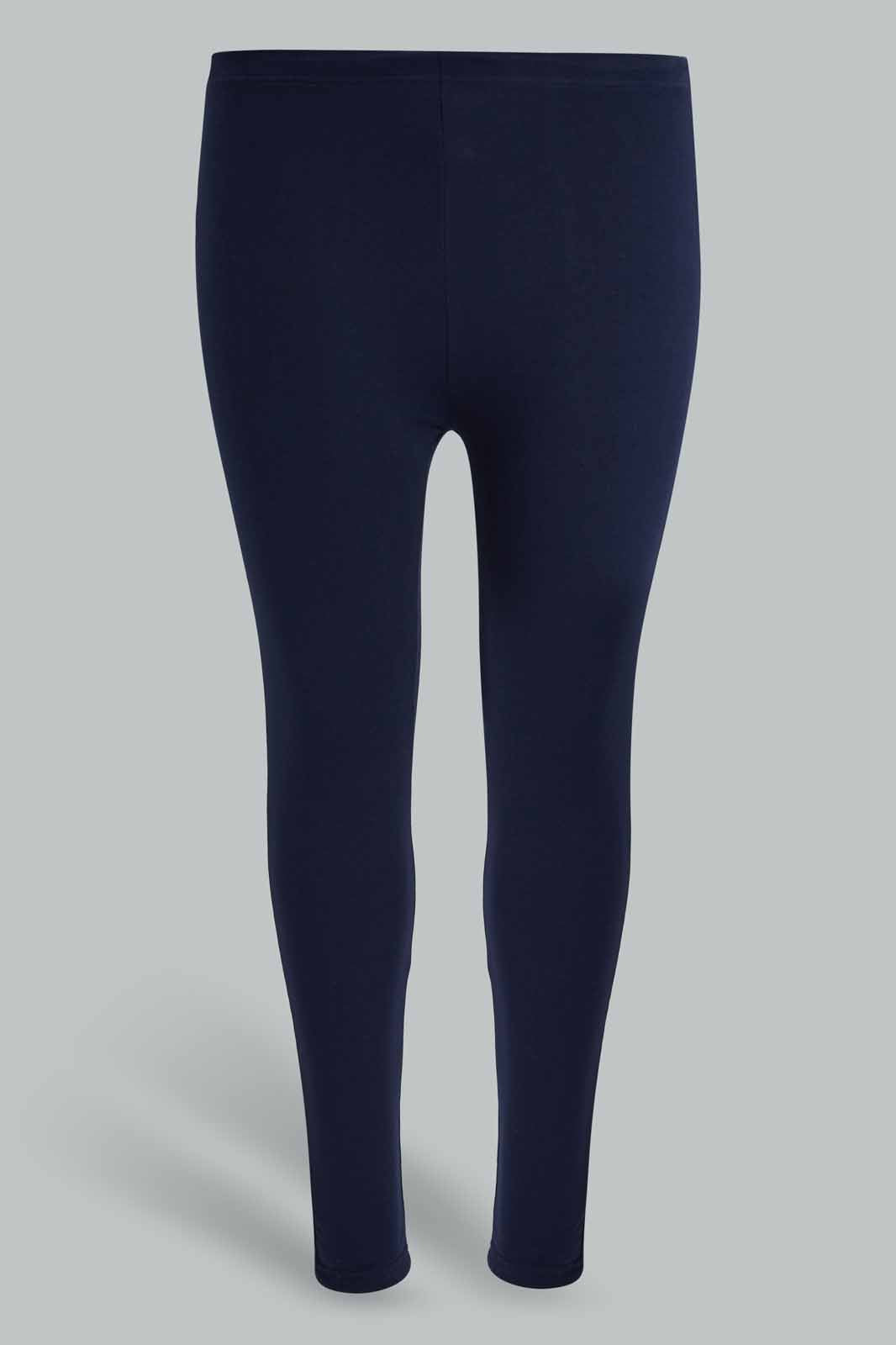 Redtag-Navy-Pack-Of-2-Leggings---Crop-X-Long-Category:Joggers,-Colour:Navy,-Deals:New-In,-Filter:Plus-Size,-LDP-Joggers,-New-In-LDP-APL,-Non-Sale,-Section:Women,-W22O-Women's-