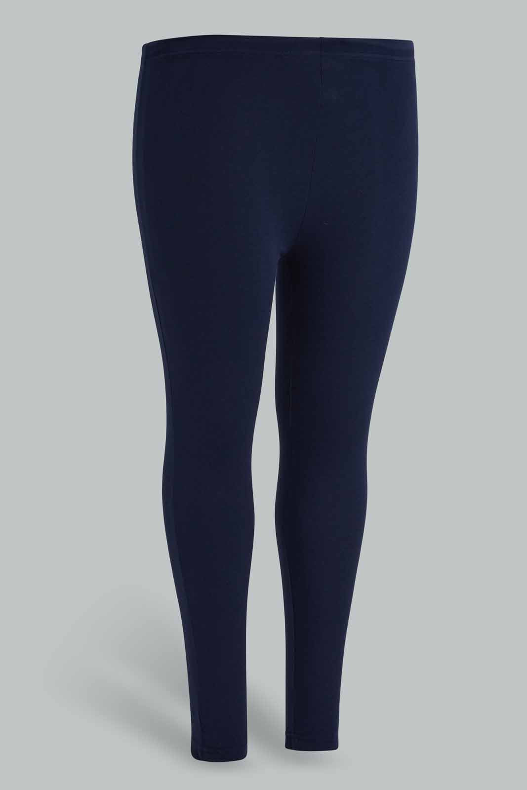 Redtag-Navy-Pack-Of-2-Leggings---Crop-X-Long-Category:Joggers,-Colour:Navy,-Deals:New-In,-Filter:Plus-Size,-LDP-Joggers,-New-In-LDP-APL,-Non-Sale,-Section:Women,-W22O-Women's-