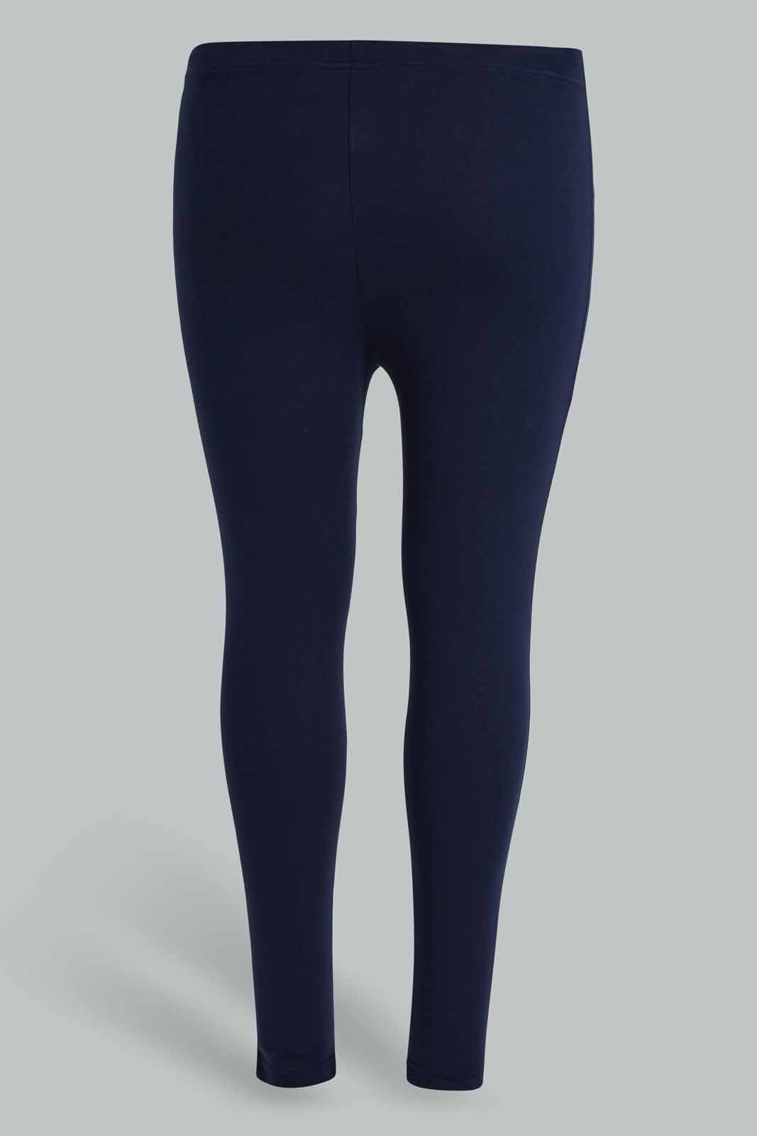 Redtag-Navy-Pack-Of-2-Leggings---Crop-X-Long-Category:Joggers,-Colour:Navy,-Deals:New-In,-Filter:Plus-Size,-LDP-Joggers,-New-In-LDP-APL,-Non-Sale,-Section:Women,-W22O-Women's-