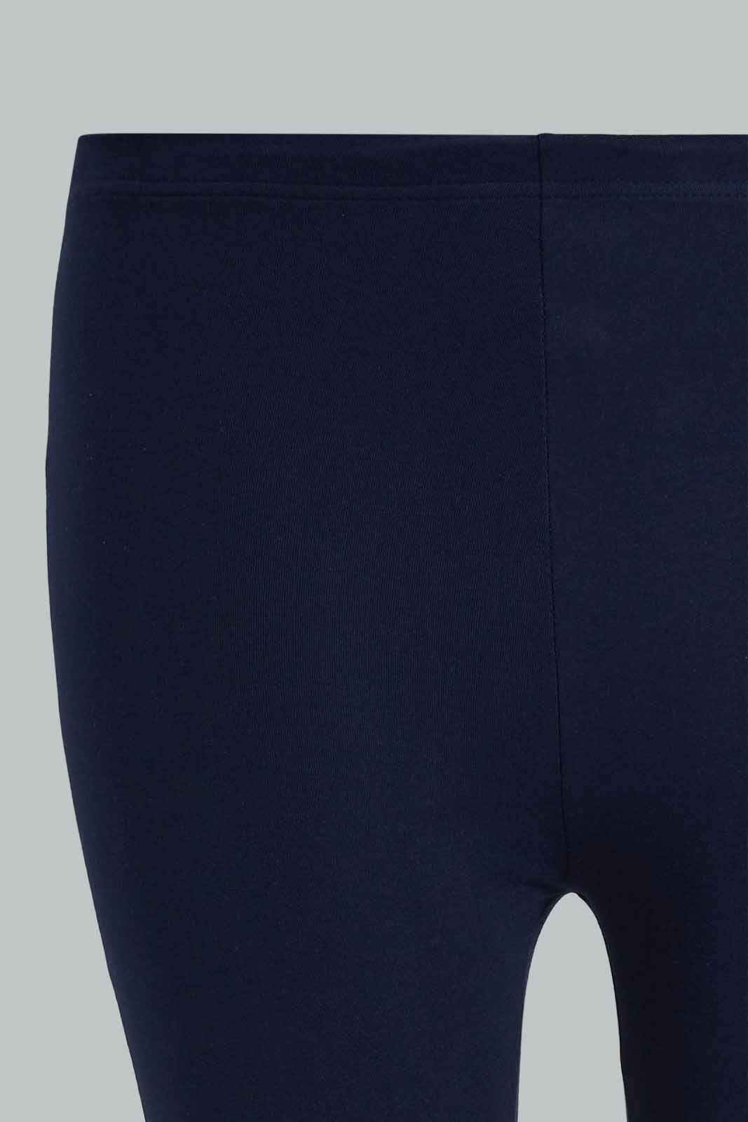 Redtag-Navy-Pack-Of-2-Leggings---Crop-X-Long-Category:Joggers,-Colour:Navy,-Deals:New-In,-Filter:Plus-Size,-LDP-Joggers,-New-In-LDP-APL,-Non-Sale,-Section:Women,-W22O-Women's-