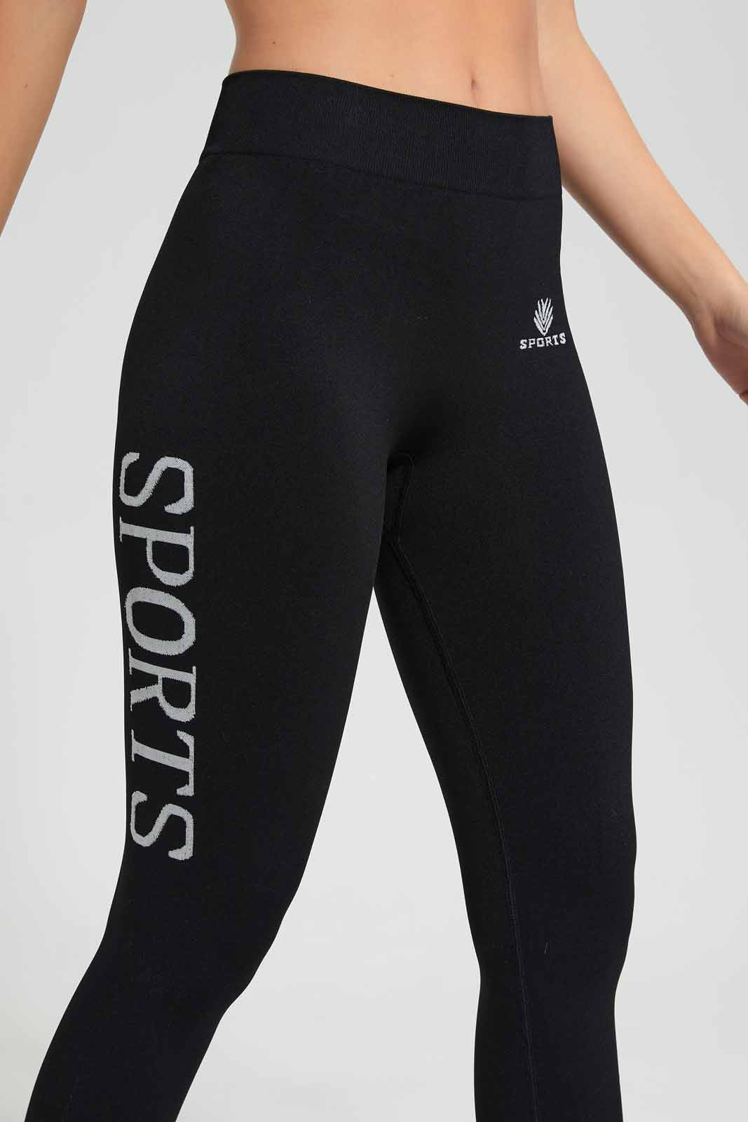Redtag-Black-Seamless-Pant-With-Placement-Print-Category:Joggers,-Colour:Black,-Deals:New-In,-Filter:Women's-Clothing,-New-In-Women,-Non-Sale,-Section:Women,-W22O,-Women-Joggers-Women's-