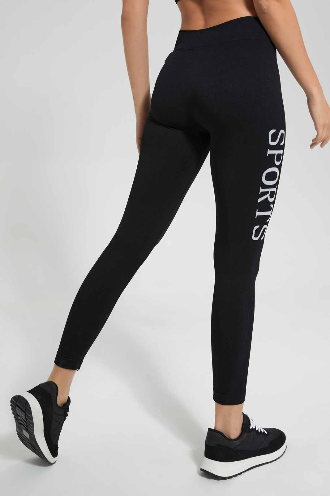 Redtag-Black-Seamless-Pant-With-Placement-Print-Category:Joggers,-Colour:Black,-Deals:New-In,-Filter:Women's-Clothing,-New-In-Women,-Non-Sale,-Section:Women,-W22O,-Women-Joggers-Women's-