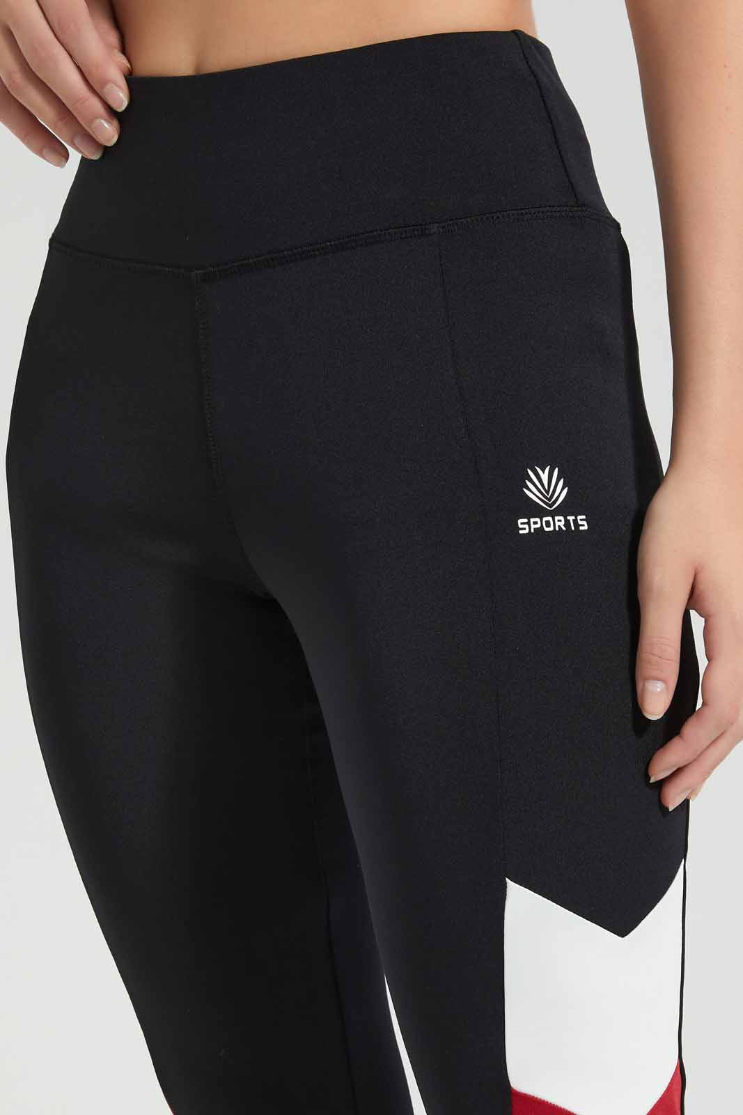 Redtag-Black-Color-Block-Active-Pant-Category:Joggers,-Colour:Black,-Deals:New-In,-Filter:Women's-Clothing,-New-In-Women-APL,-Non-Sale,-Section:Women,-W22O,-Women-Joggers-Women's-