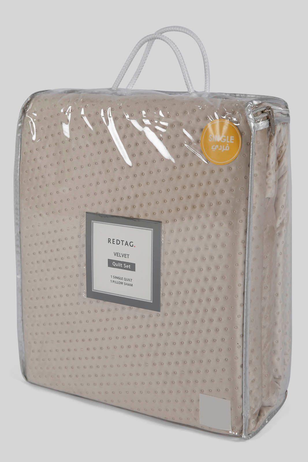 Redtag-Beige-Velvet-Quilt-(Single-Size)-Category:Quilts,-Colour:Beige,-Deals:New-In,-Dept:Home,-Filter:Home-Bedroom,-HMW-BED-Quilts,-New-In-HMW-BED,-Non-Sale,-Section:Homewares,-W22B-Home-Bedroom-