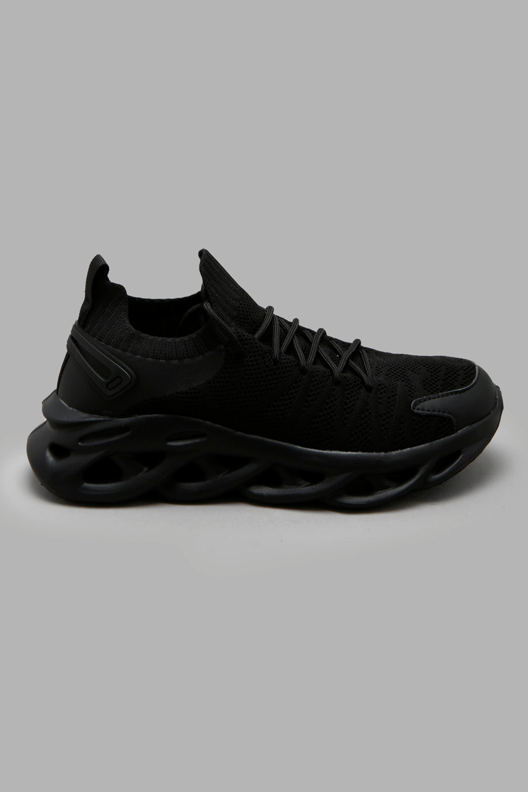 Redtag-Black-3D-Sole-Knit-Sneaker-Category:Trainers,-Colour:Black,-Deals:New-In,-Filter:Men's-Footwear,-Men-Trainers,-New-In-Men-FOO,-Non-Sale,-Section:Men,-W22A-Men's-