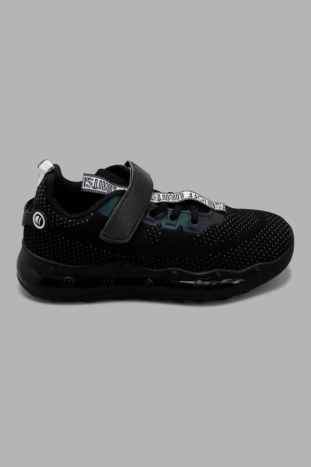 Redtag-Black-Knit-Translucent-Sneaker-BSR-Trainers,-Category:Trainers,-Colour:Black,-Deals:New-In,-Filter:Boys-Footwear-(5-to-14-Yrs),-New-In-BSR-FOO,-Non-Sale,-Section:Boys-(0-to-14Yrs),-W22B-Senior-Boys-5 to 14 Years