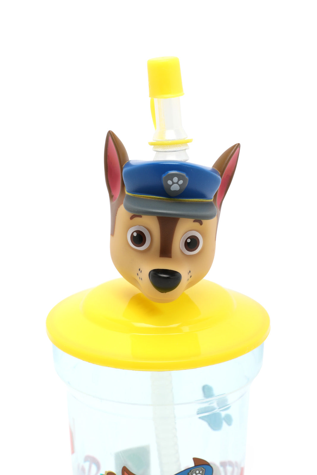Redtag-Assorted-Chase-Paw-Patrol-3D-Face-Lid-Tumbler-With-Straw-Category:Bottles,-CHR,-Colour:Assorted,-Filter:Travel-Accessories,-IMP-Bottles,-New-In,-New-In-IMP-ACC,-Non-Sale,-Section:Homewares,-W22A-Home-Accessories-