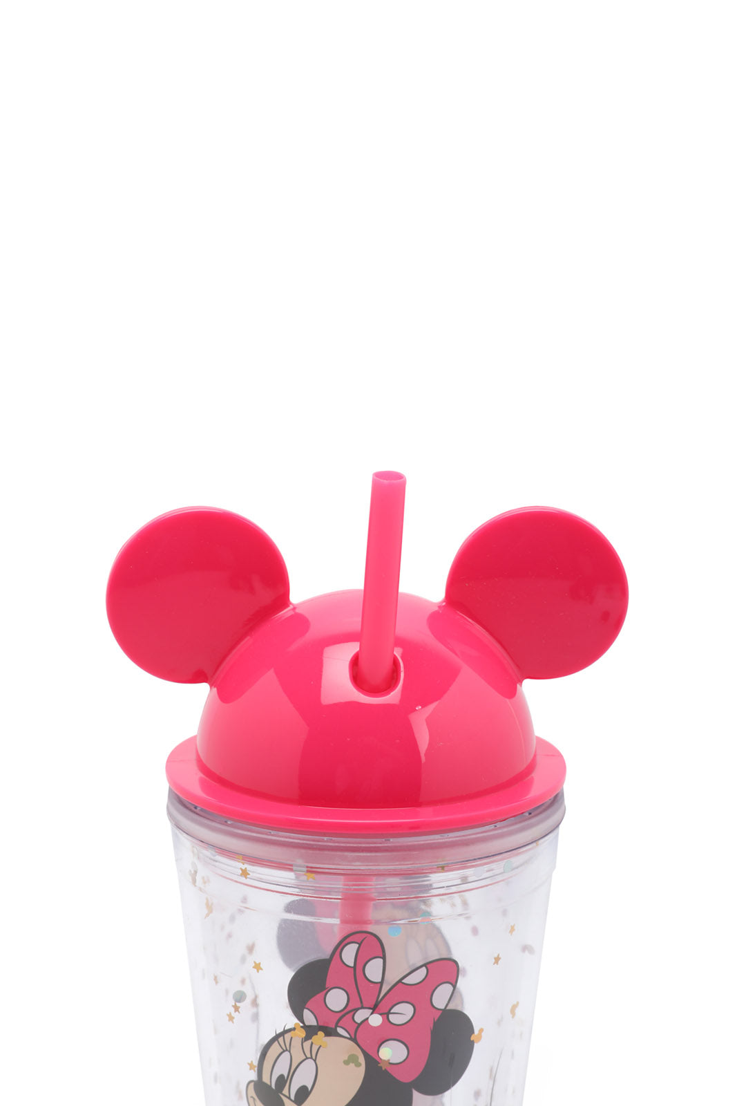 Redtag-Pink-Minnie-3D-Lid-Double-Wall-Tumbler-With-Straw-Category:Bottles,-CHR,-Colour:Pink,-Filter:Travel-Accessories,-IMP-Bottles,-New-In,-New-In-IMP-ACC,-Non-Sale,-Section:Homewares,-W22A-Home-Accessories-
